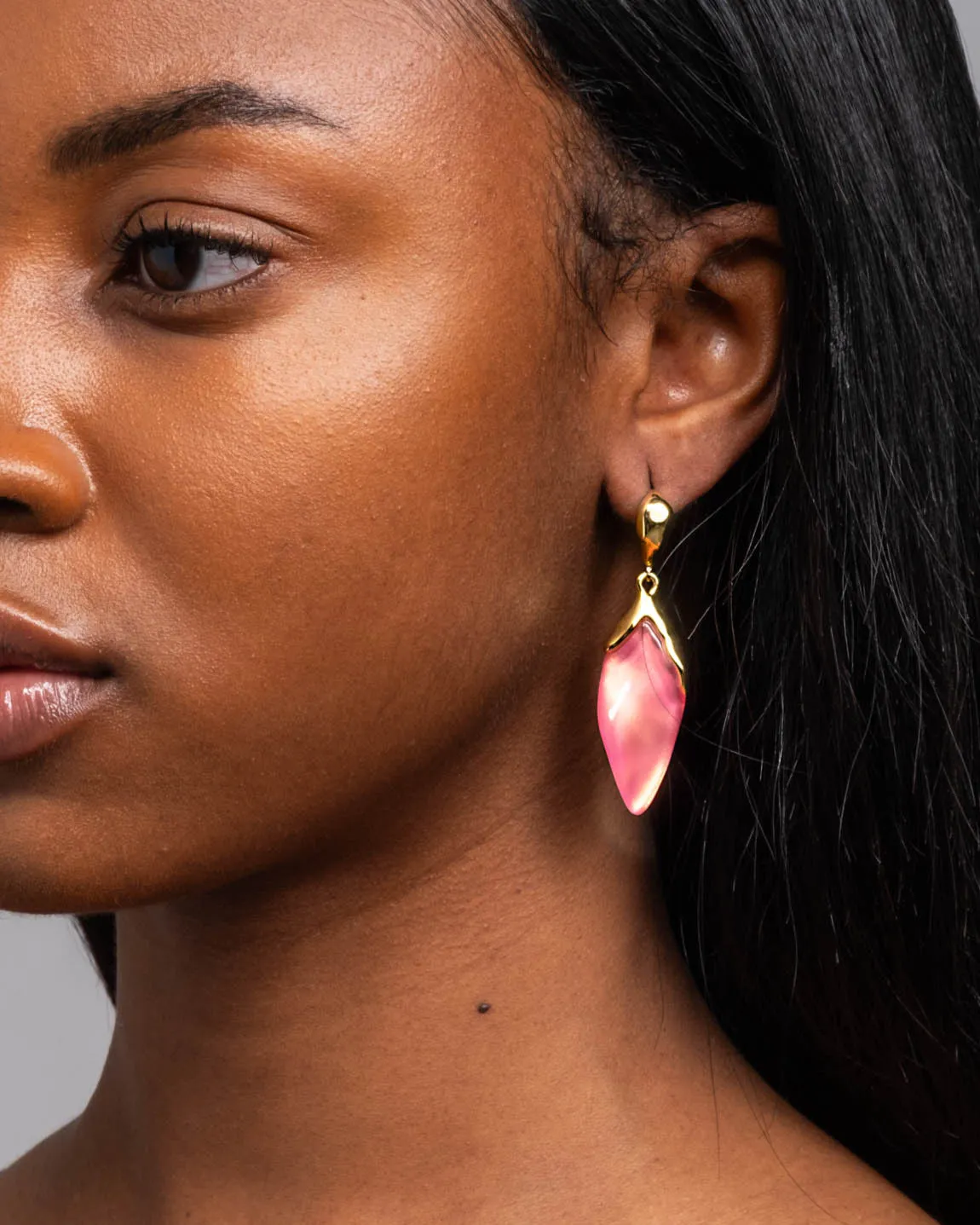 Luminous Lucite Petal Leverback Earring- Sweet Melon sold by Alexis Bittar product image thumbnail 2