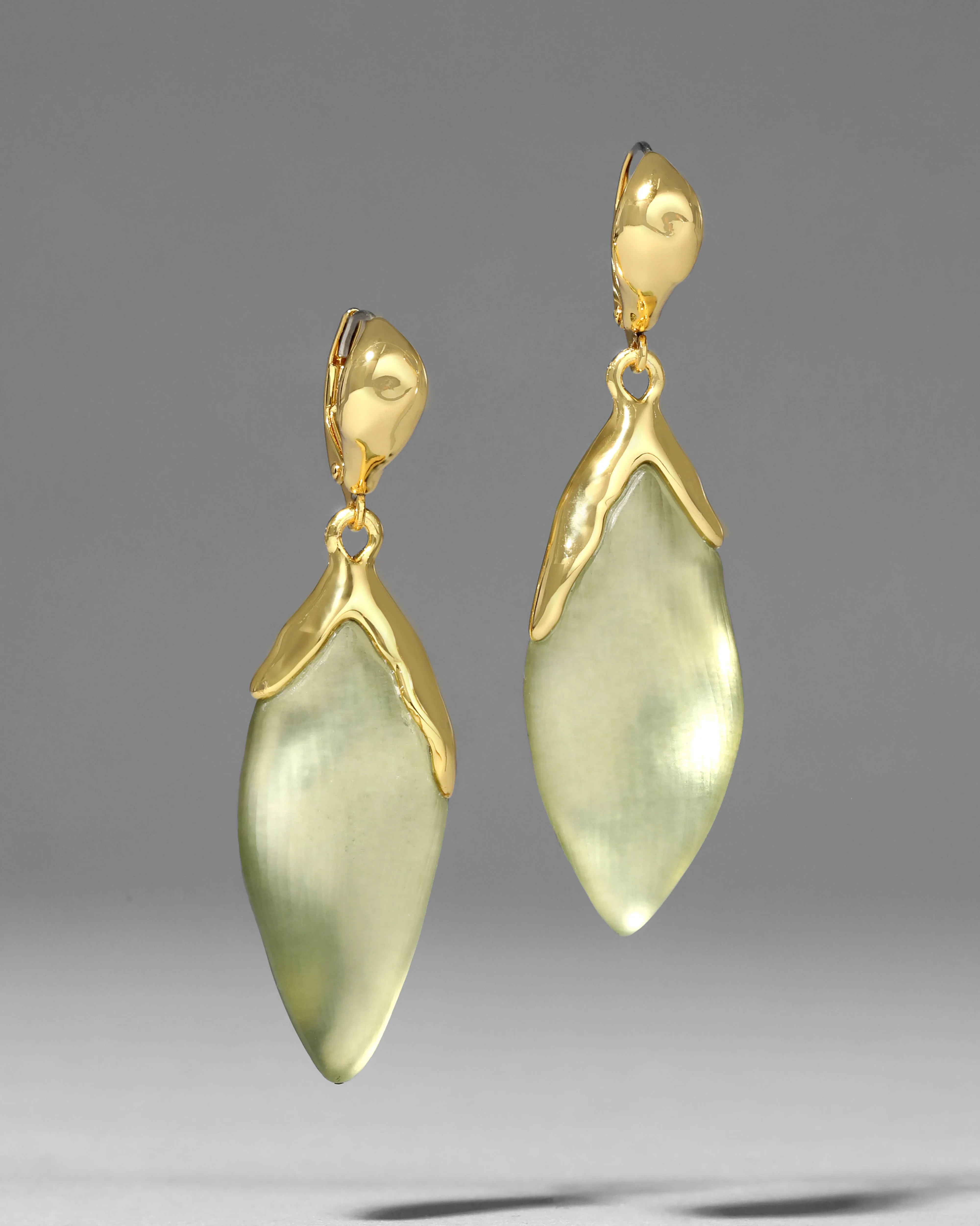 Luminous Lucite Petal Leverback Earring- Sage sold by Alexis Bittar