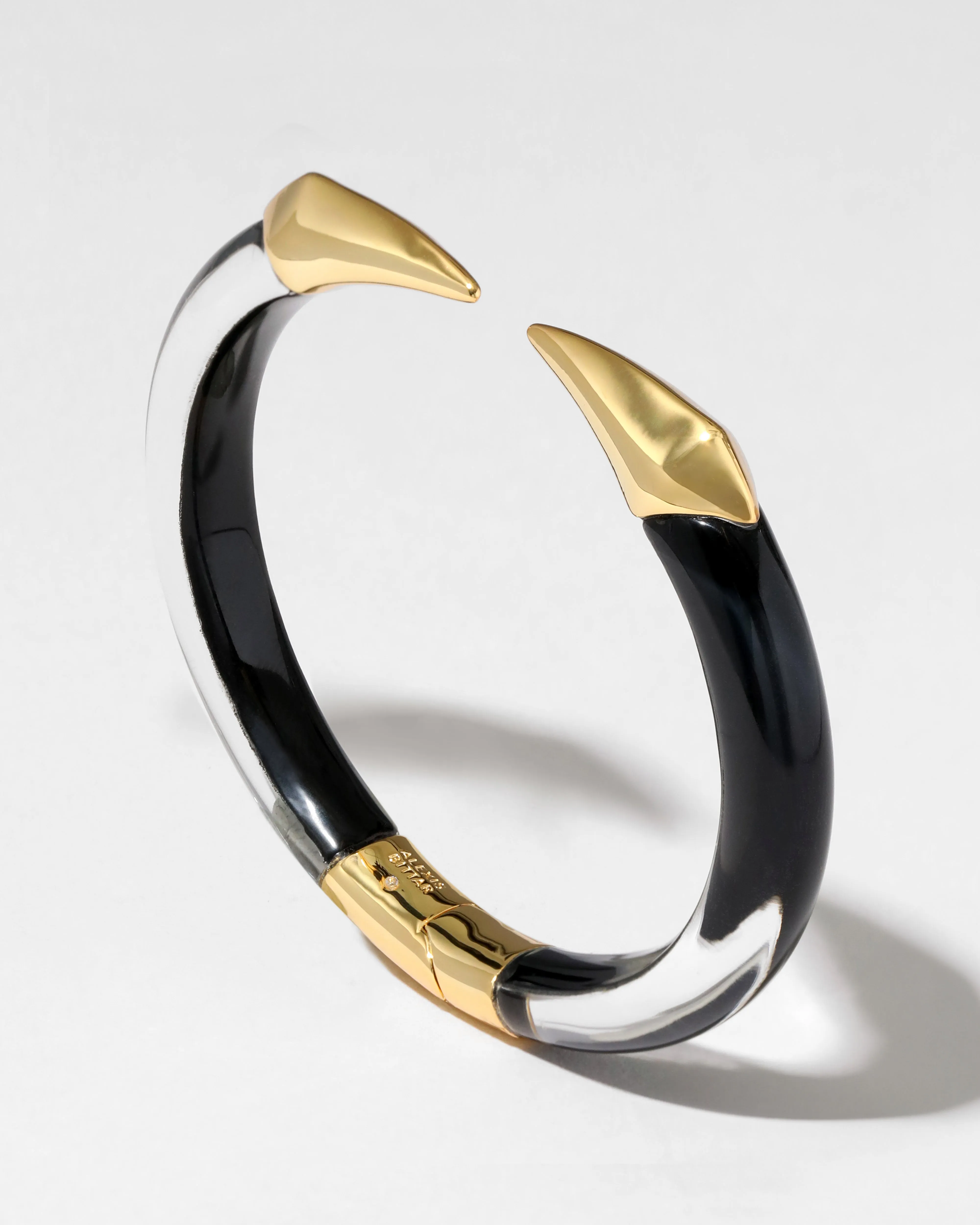 Mirrored Pyramid Lucite Brake Hinge Bracelet- Onyx sold by Alexis Bittar product image thumbnail 3