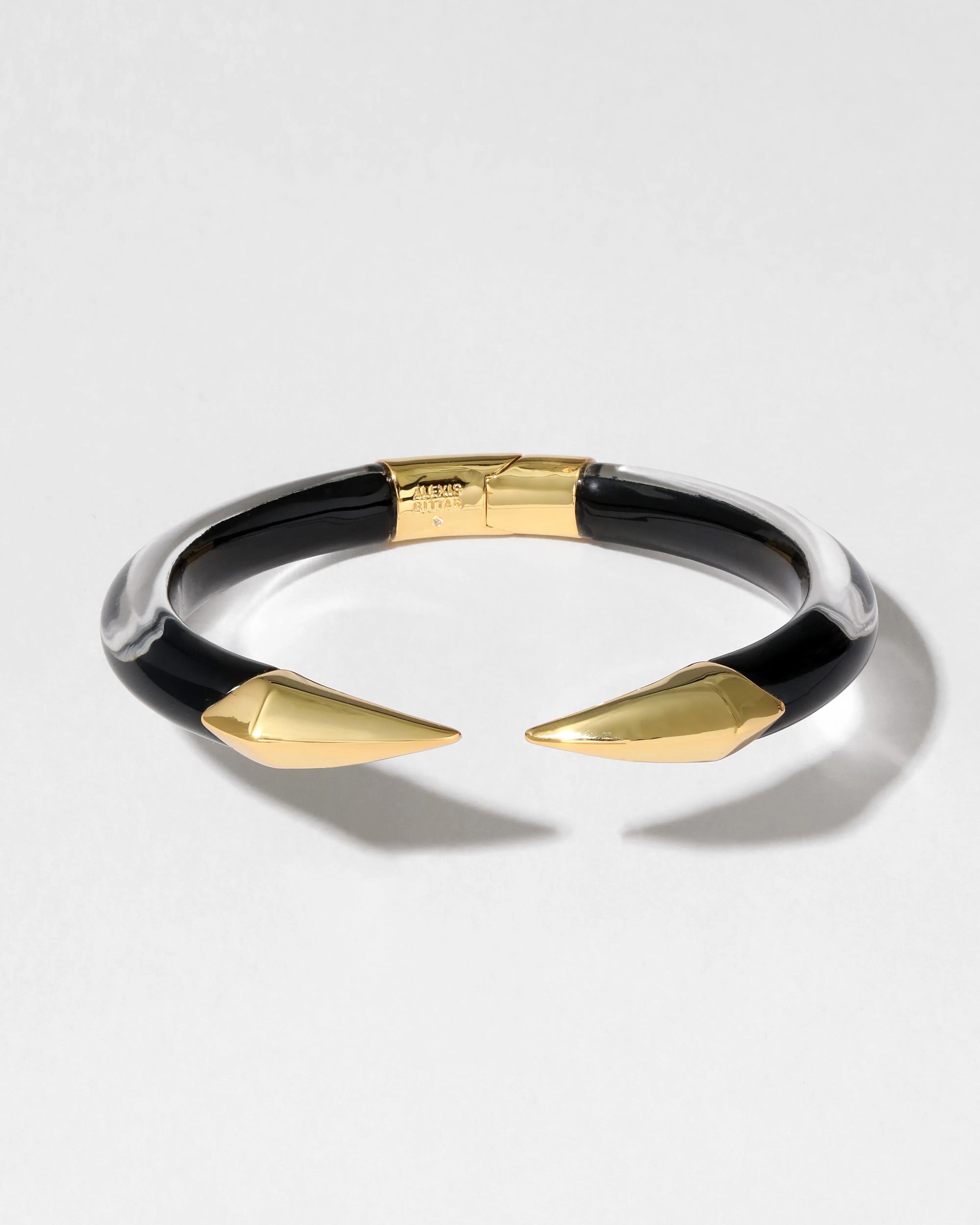 Mirrored Pyramid Lucite Brake Hinge Bracelet- Onyx sold by Alexis Bittar product image thumbnail 2