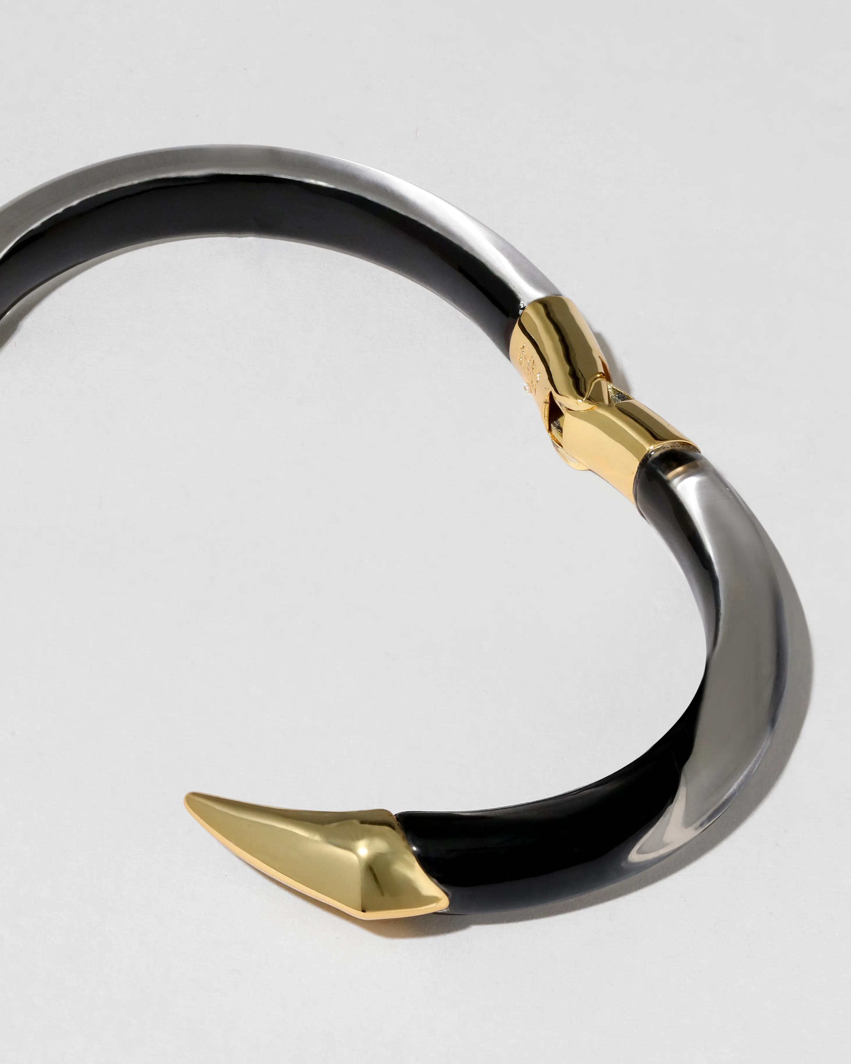 Mirrored Pyramid Lucite Brake Hinge Bracelet- Onyx sold by Alexis Bittar product image thumbnail 4