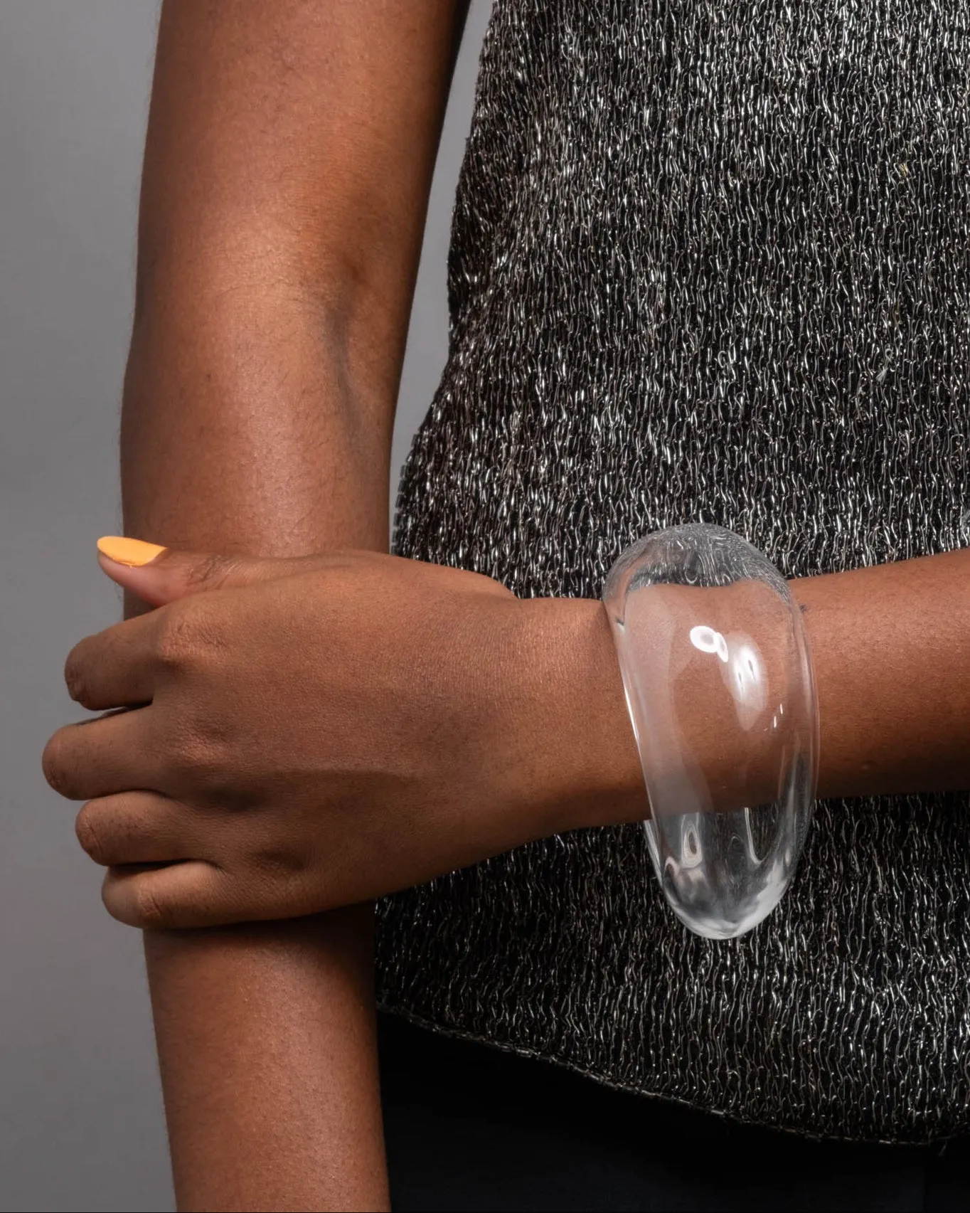 Puffy Lucite Tapered Bangle Bracelet- Clear sold by Alexis Bittar product image thumbnail 4