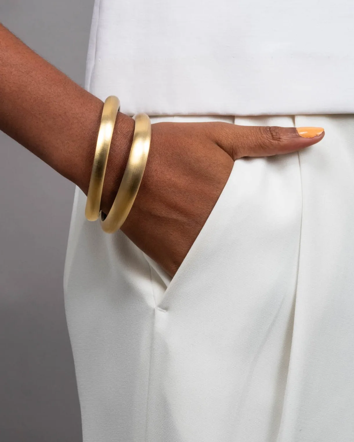 Lucite Skinny Bangle Bracelet- Gold sold by Alexis Bittar product image thumbnail 2