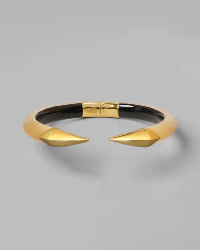 Mirrored Pyramid Lucite Brake Hinge Bracelet- Gold sold by Alexis Bittar