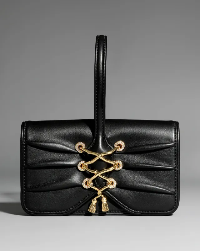 Lace-Up Wristlet- Black sold by Alexis Bittar