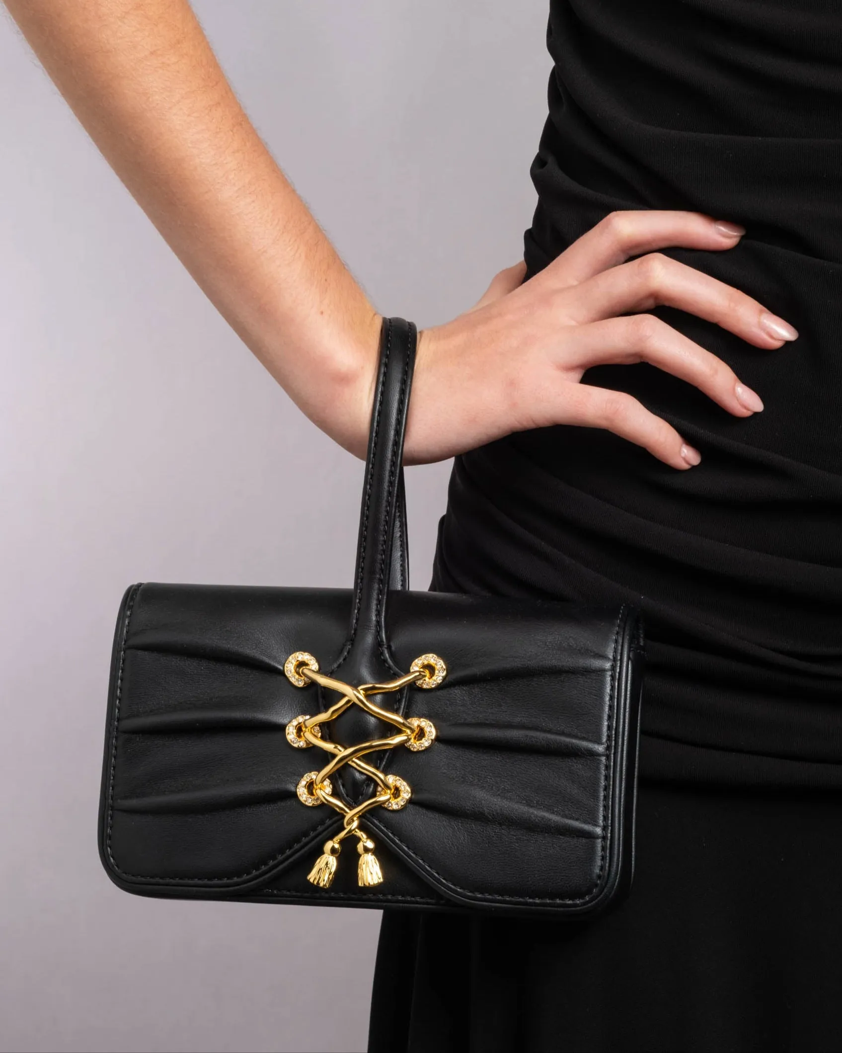 Lace-Up Wristlet- Black sold by Alexis Bittar product image thumbnail 2