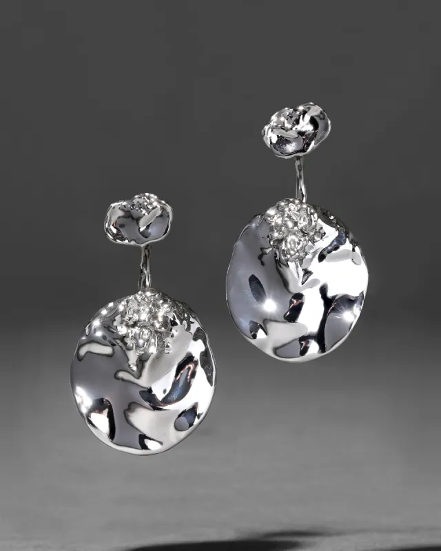 Brut Silver Coin Front Back Earring sold by Alexis Bittar