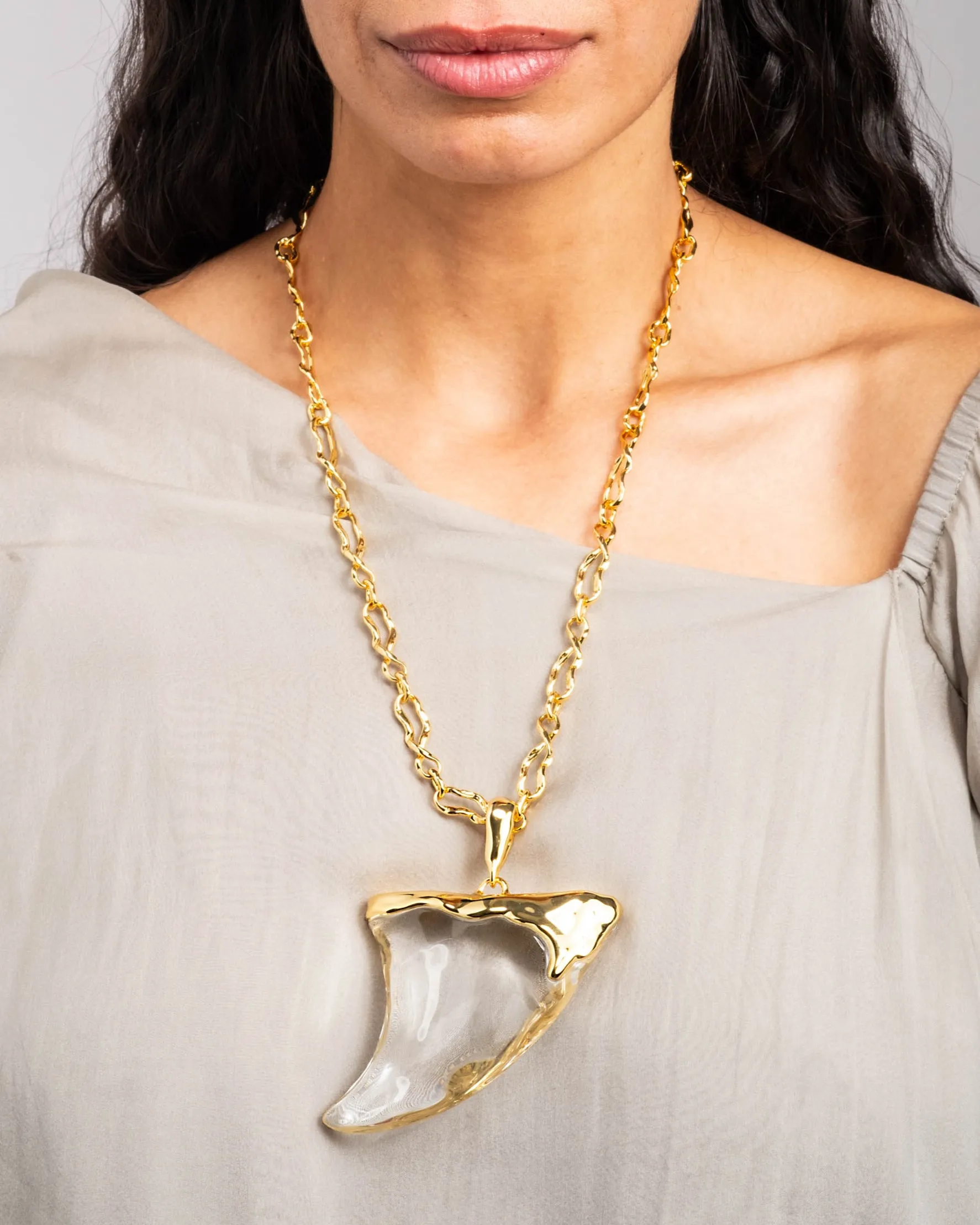 Liquid Lucite Large Horn Necklace sold by Alexis Bittar product image thumbnail 2