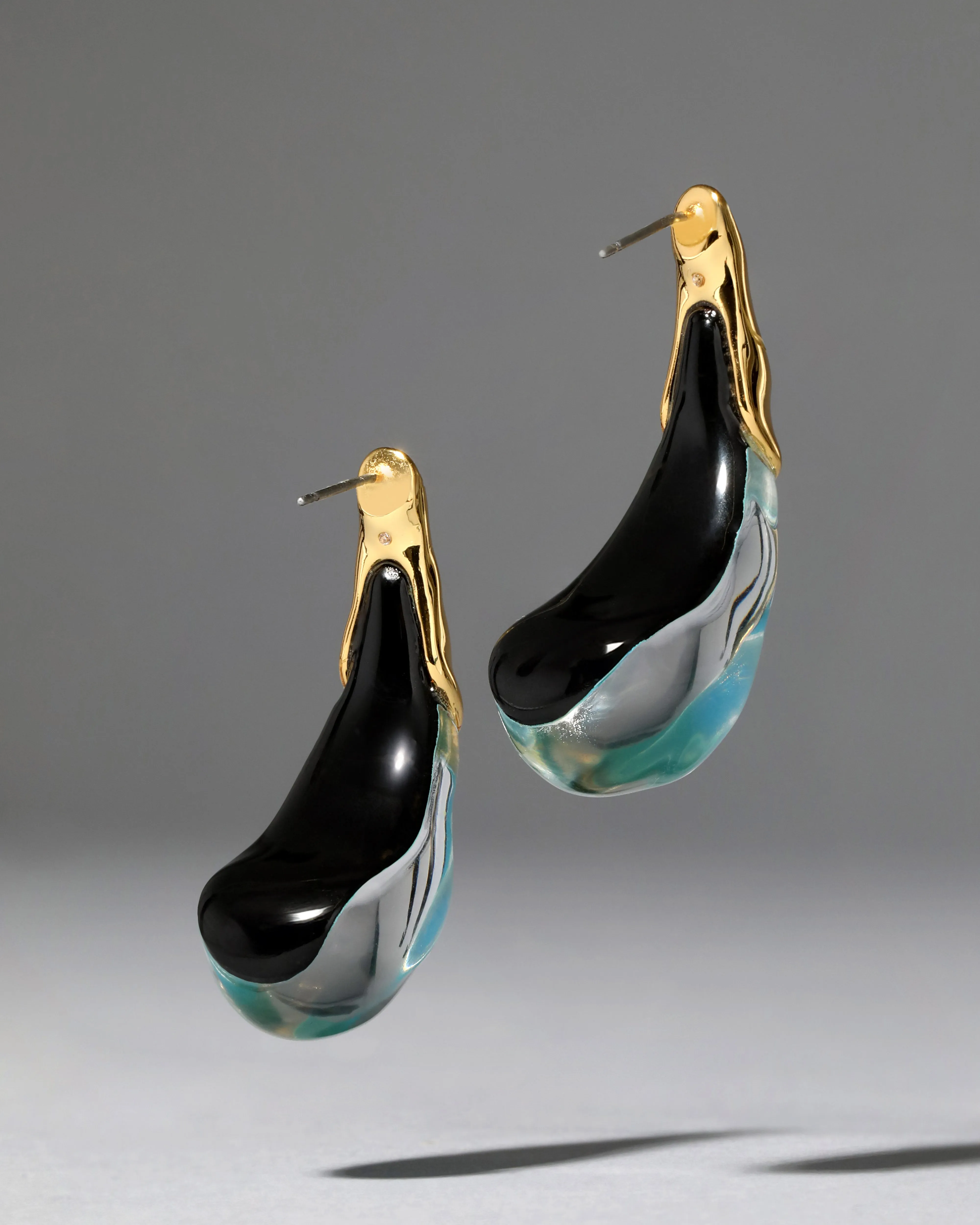 Liquid Lucite Arched Large Post Earring- Mediterranean Opal sold by Alexis Bittar product image thumbnail 4