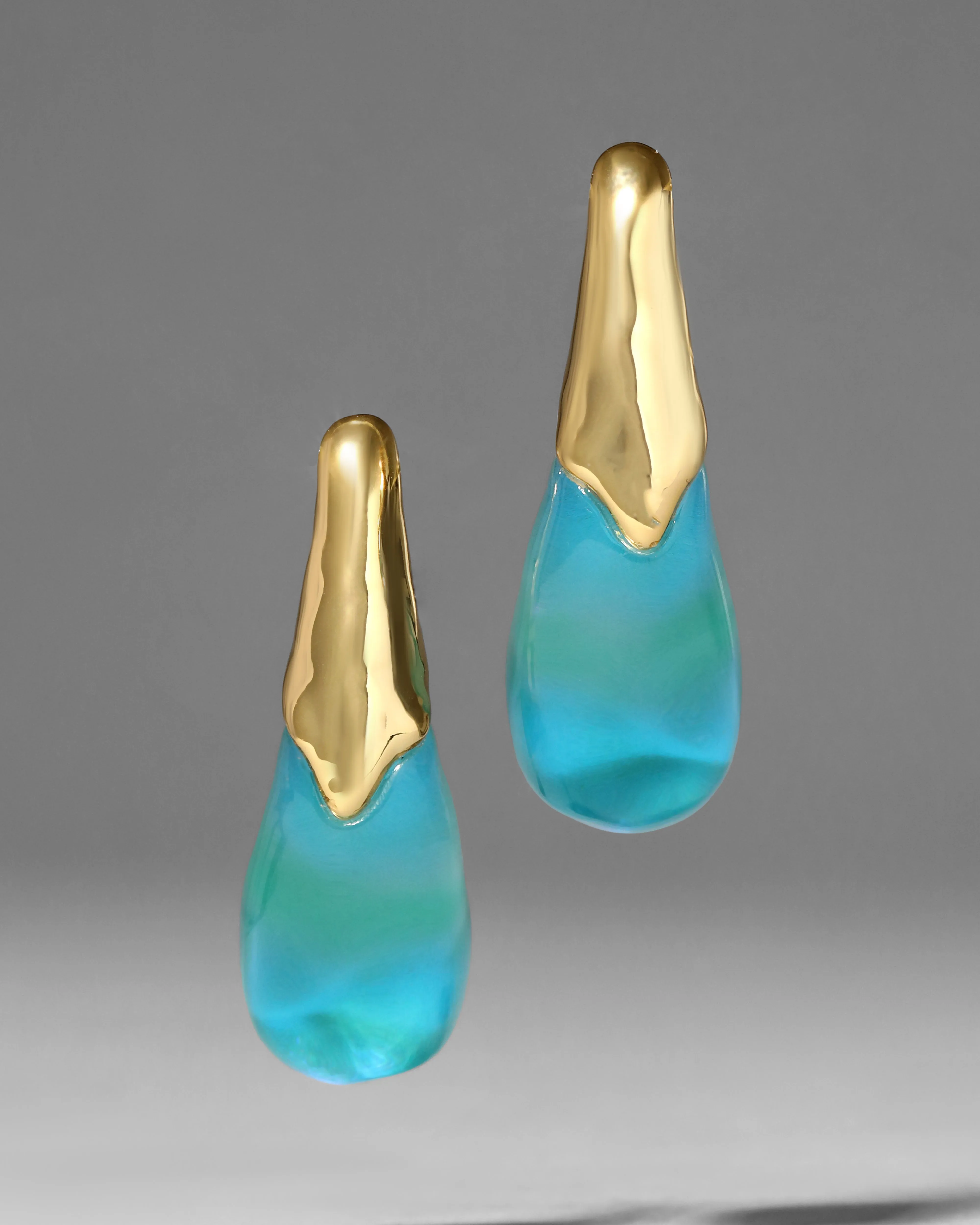 Liquid Lucite Arched Large Post Earring- Mediterranean Opal sold by Alexis Bittar product image thumbnail 3
