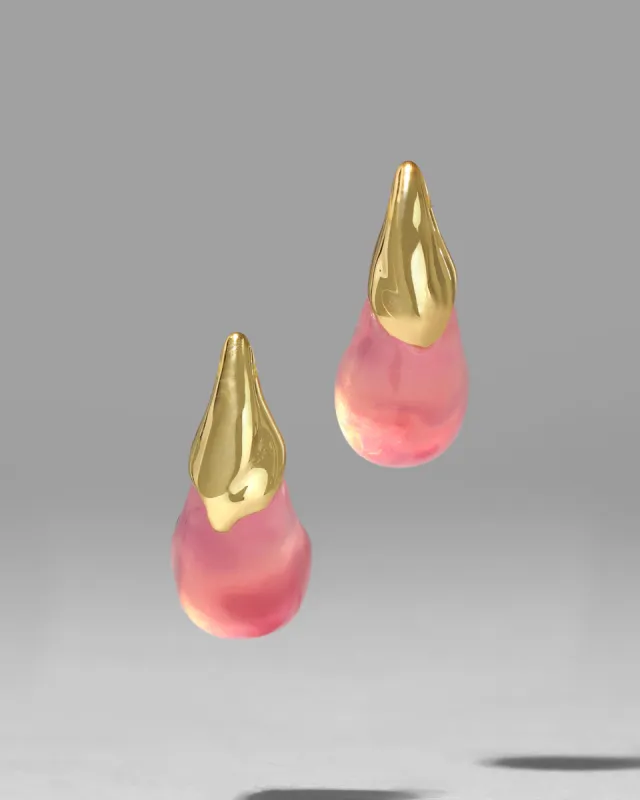 Luminous Lucite Arched Small Post Earring- Sweet Melon sold by Alexis Bittar