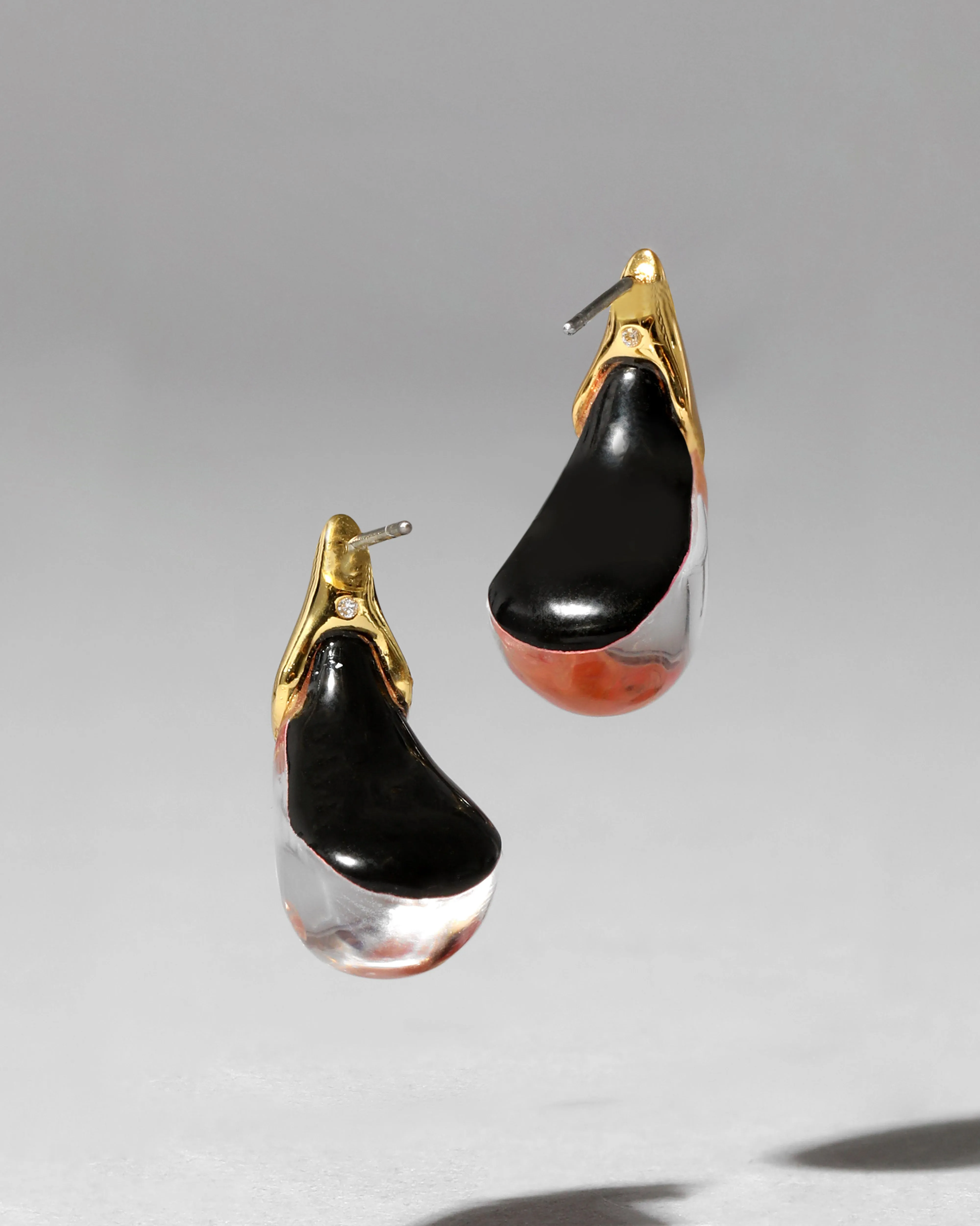 Lucite Arched Small Post Earring- Sweet Melon sold by Alexis Bittar product image thumbnail 3