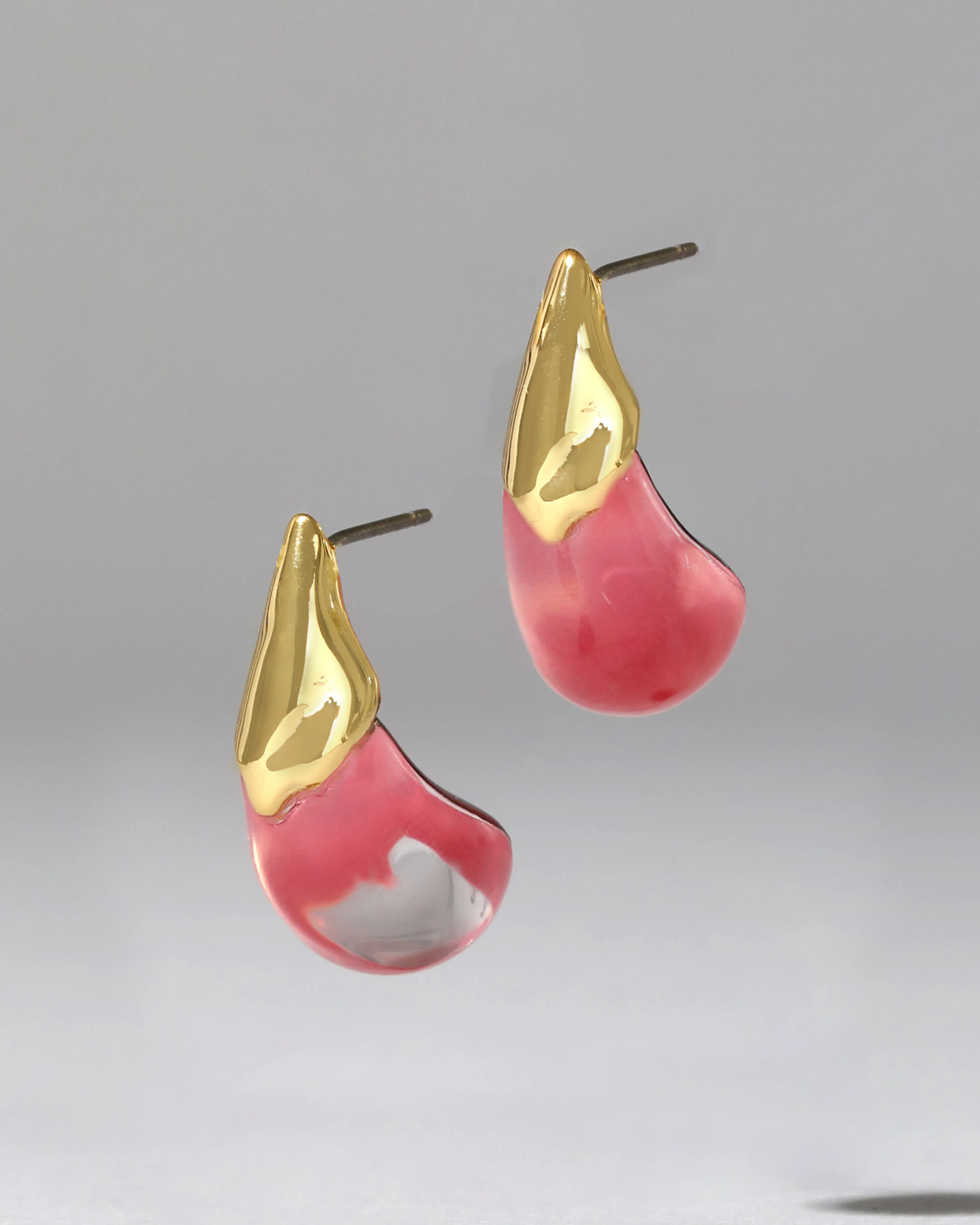 Lucite Arched Small Post Earring- Sweet Melon sold by Alexis Bittar product image thumbnail 2