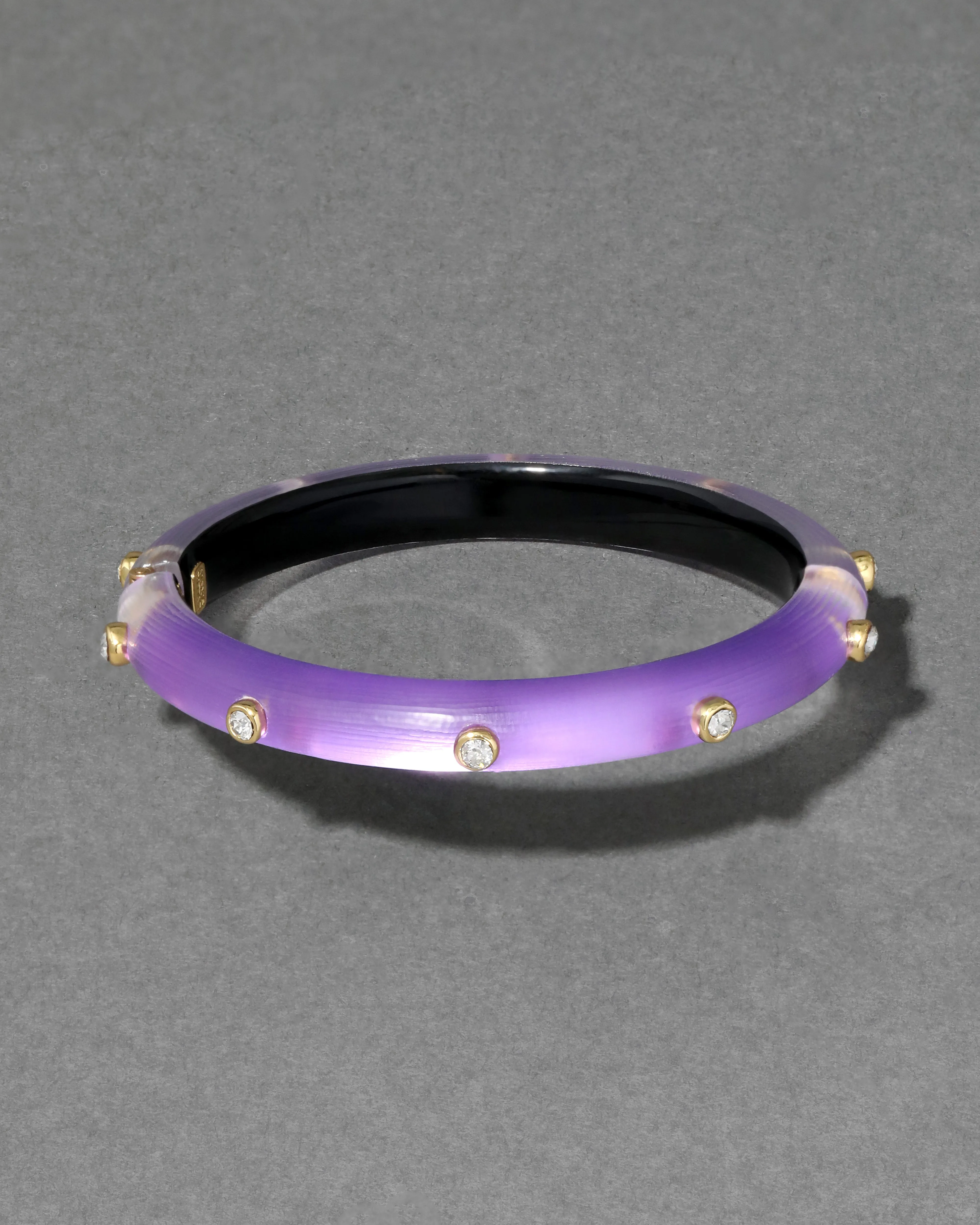 Crystal Studded Lucite Hinge Bracelet- Violet sold by Alexis Bittar