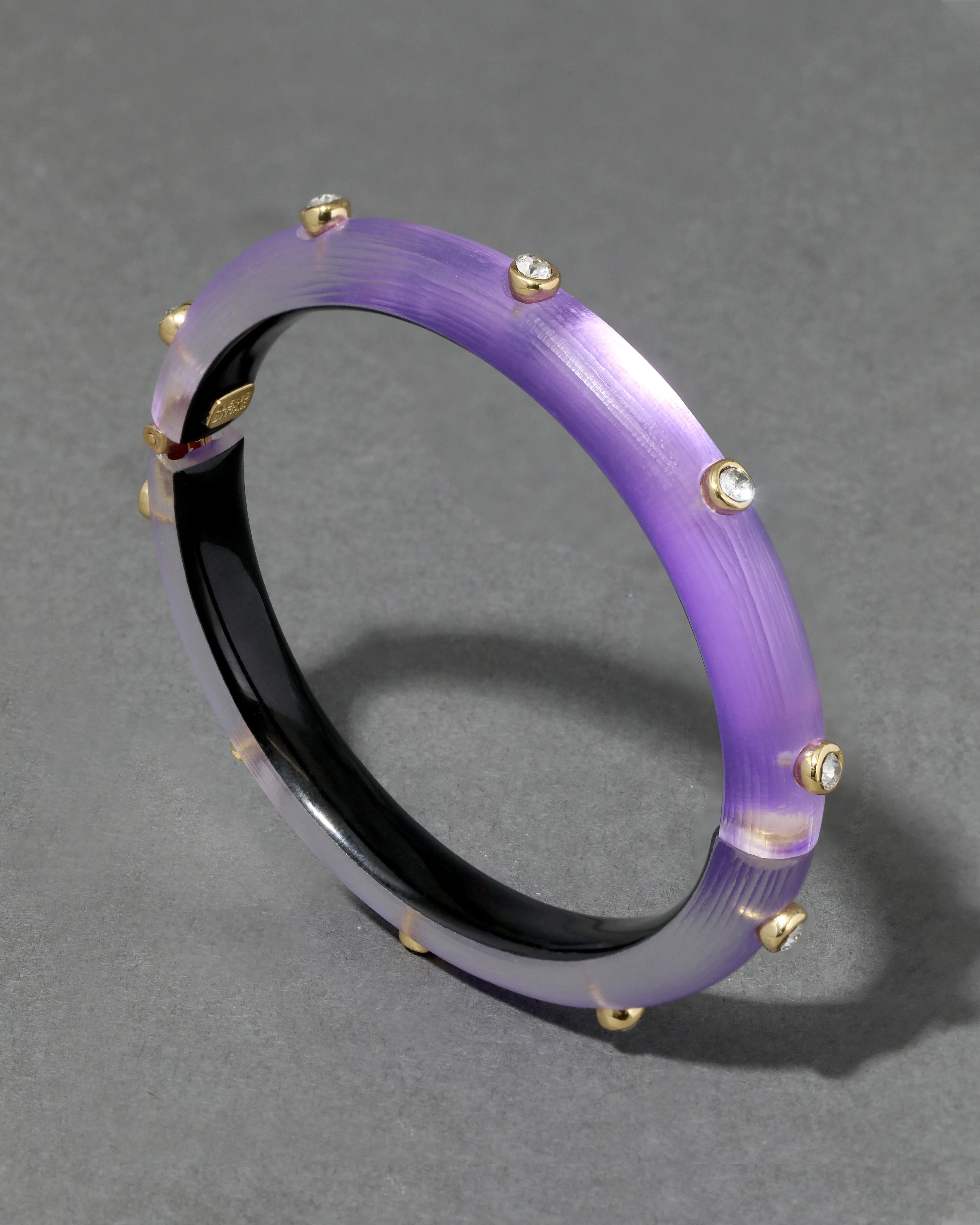 Crystal Studded Lucite Hinge Bracelet- Violet sold by Alexis Bittar product image thumbnail 3