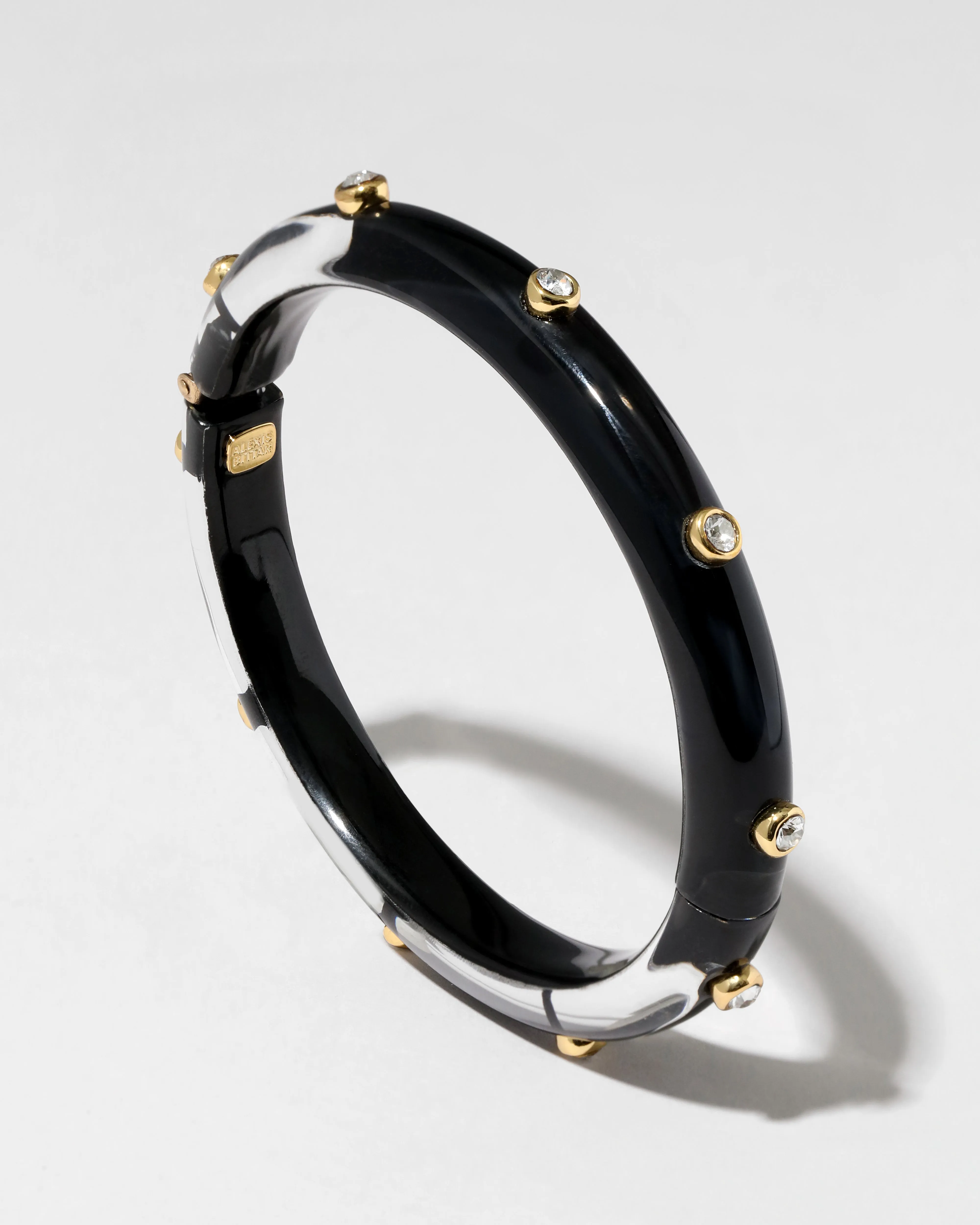 Crystal Studded Lucite Hinge Bracelet- Onyx sold by Alexis Bittar product image thumbnail 2