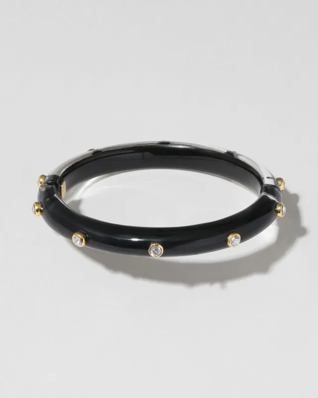 Crystal Studded Lucite Hinge Bracelet- Onyx sold by Alexis Bittar