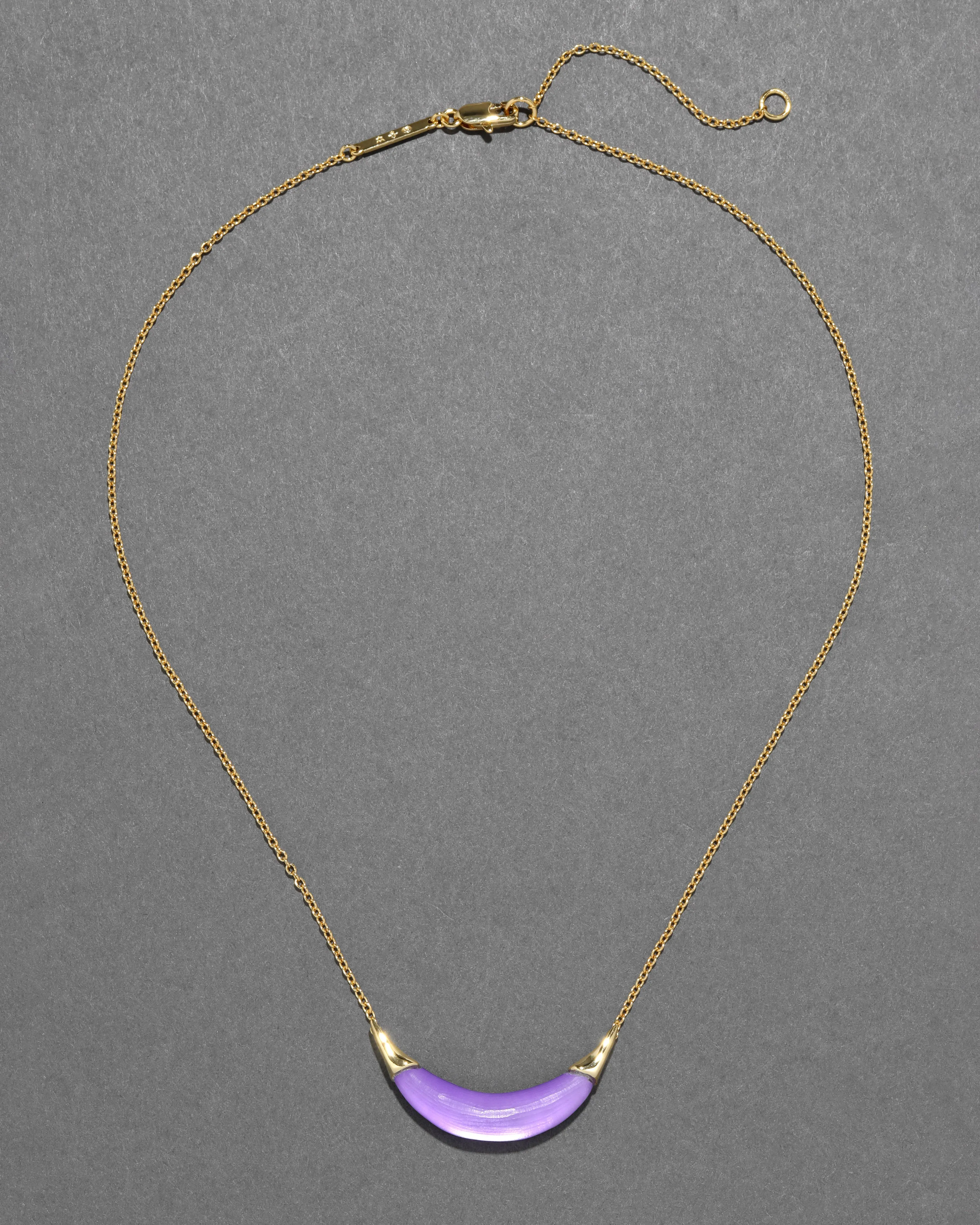 Gold Capped Crescent Lucite Necklace- Violet sold by Alexis Bittar product image thumbnail 3