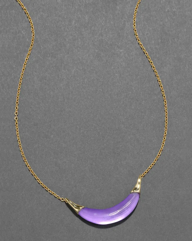 Gold Capped Crescent Lucite Necklace- Violet sold by Alexis Bittar