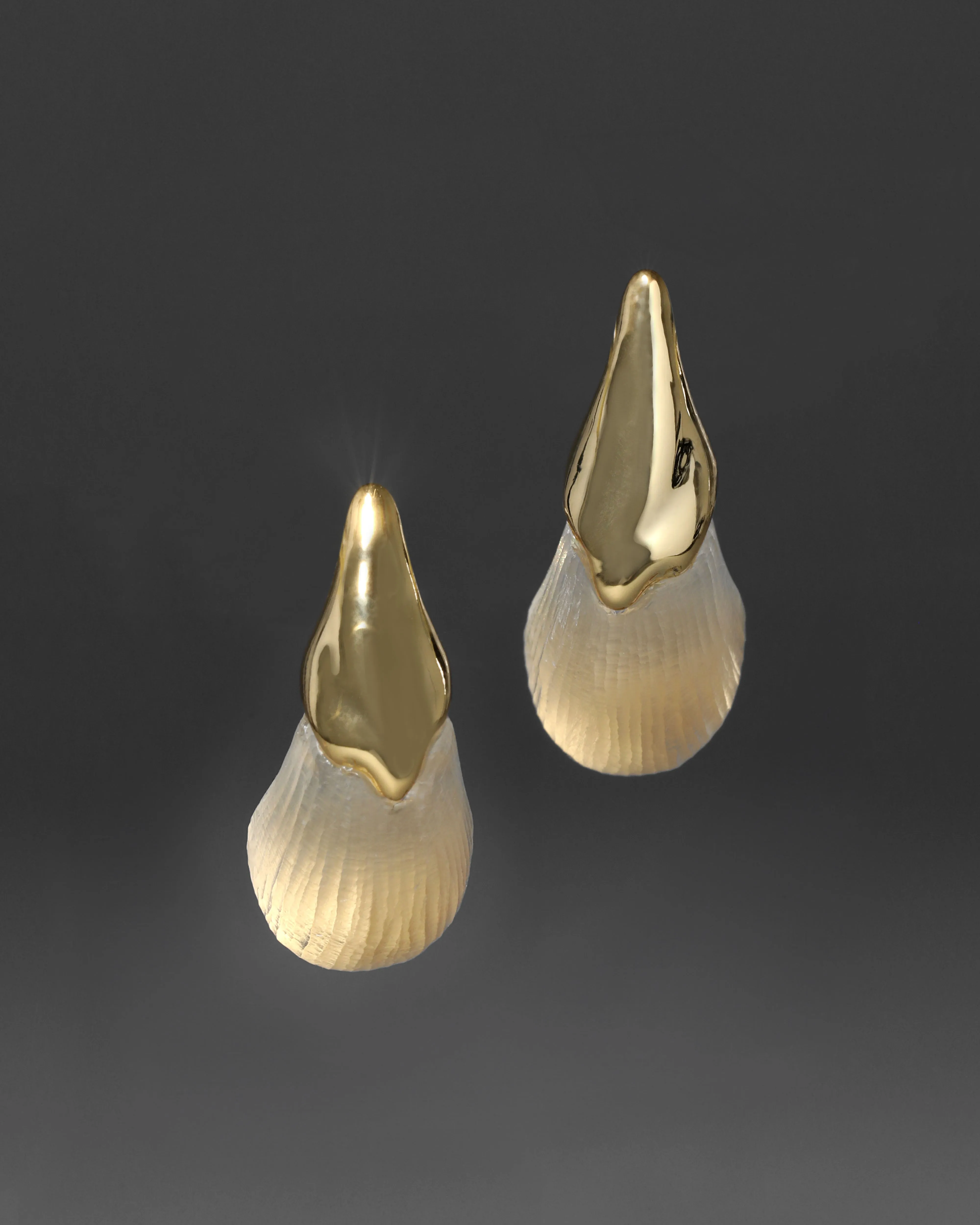 Luminous Lucite Arched Small Post Earring- Gold sold by Alexis Bittar