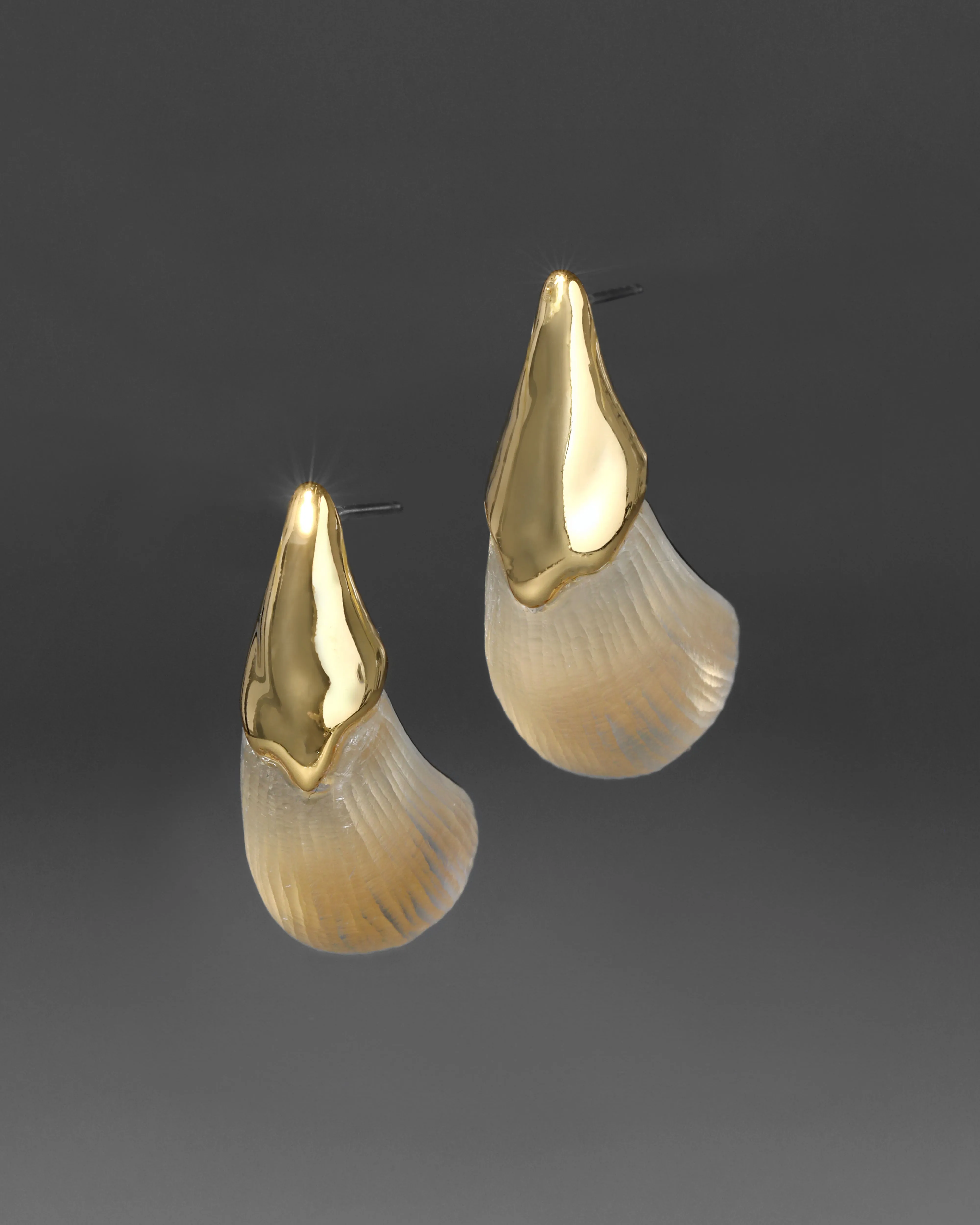Luminous Lucite Arched Small Post Earring- Gold sold by Alexis Bittar product image thumbnail 2