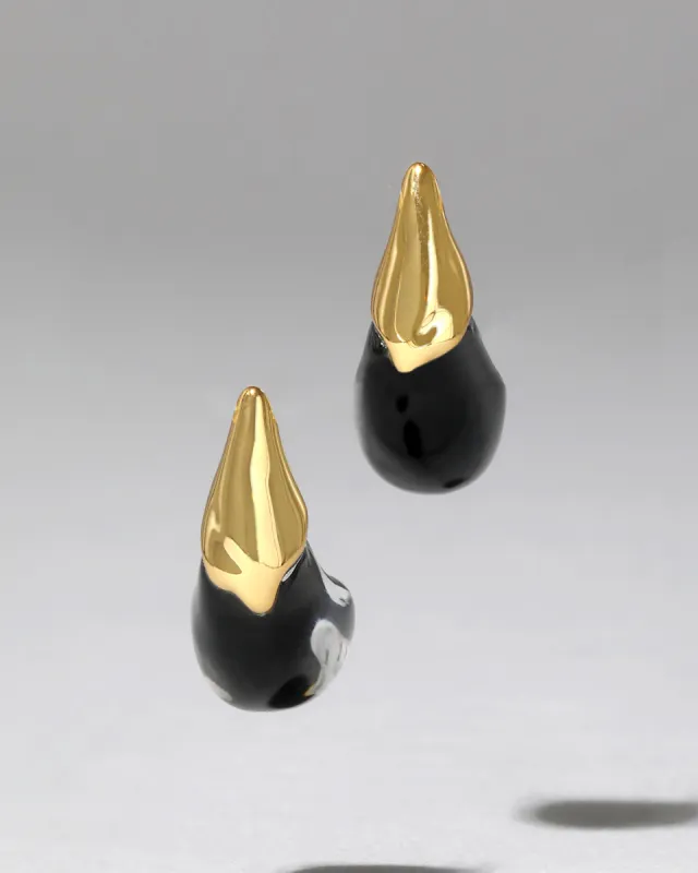 Lucite Arched Small Post Earring- Onyx sold by Alexis Bittar