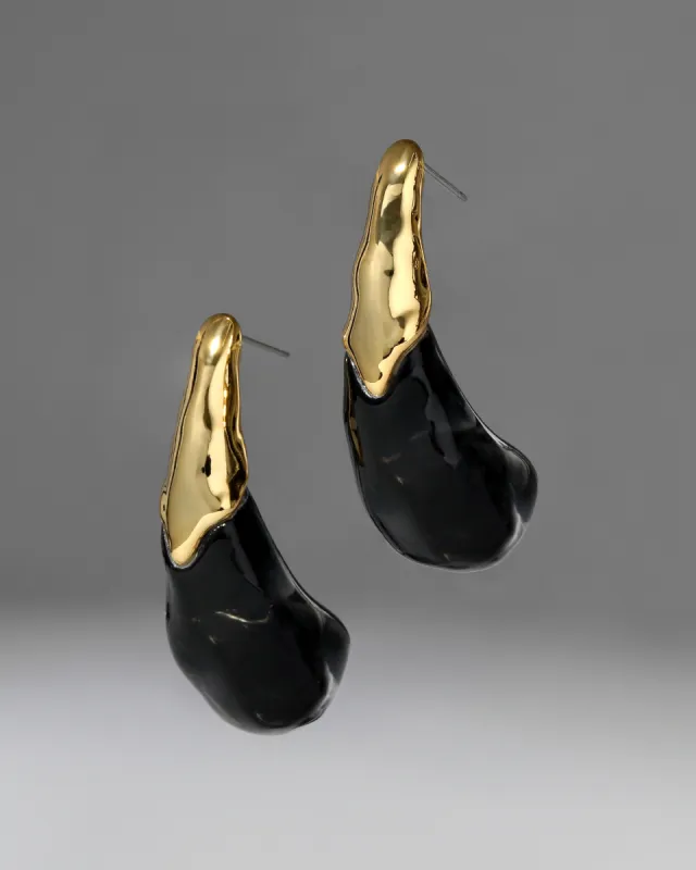 Liquid Lucite Arched Large Post Earring- Onyx sold by Alexis Bittar