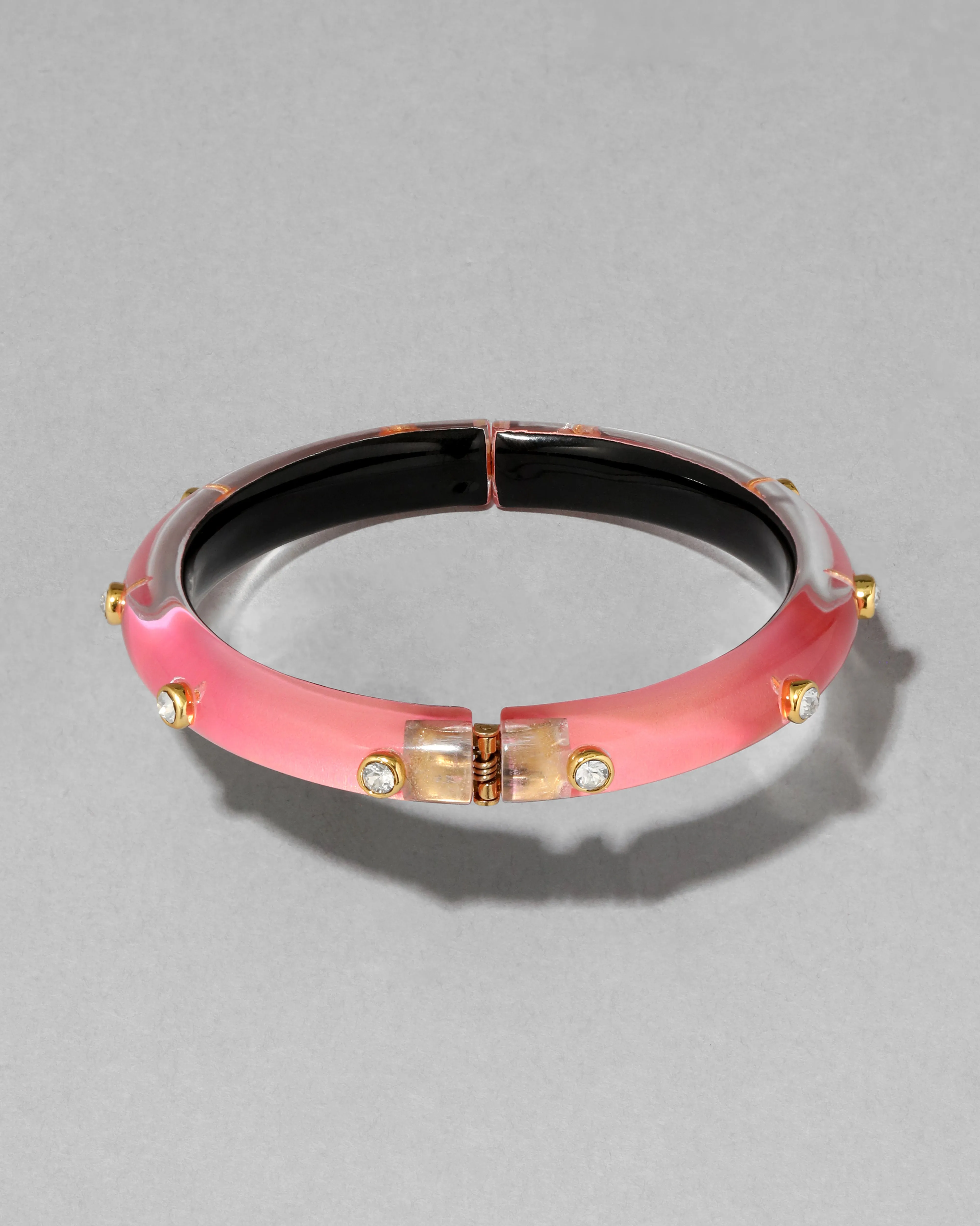 Crystal Studded Lucite Hinge Bracelet- Sweet Melon sold by Alexis Bittar product image thumbnail 5