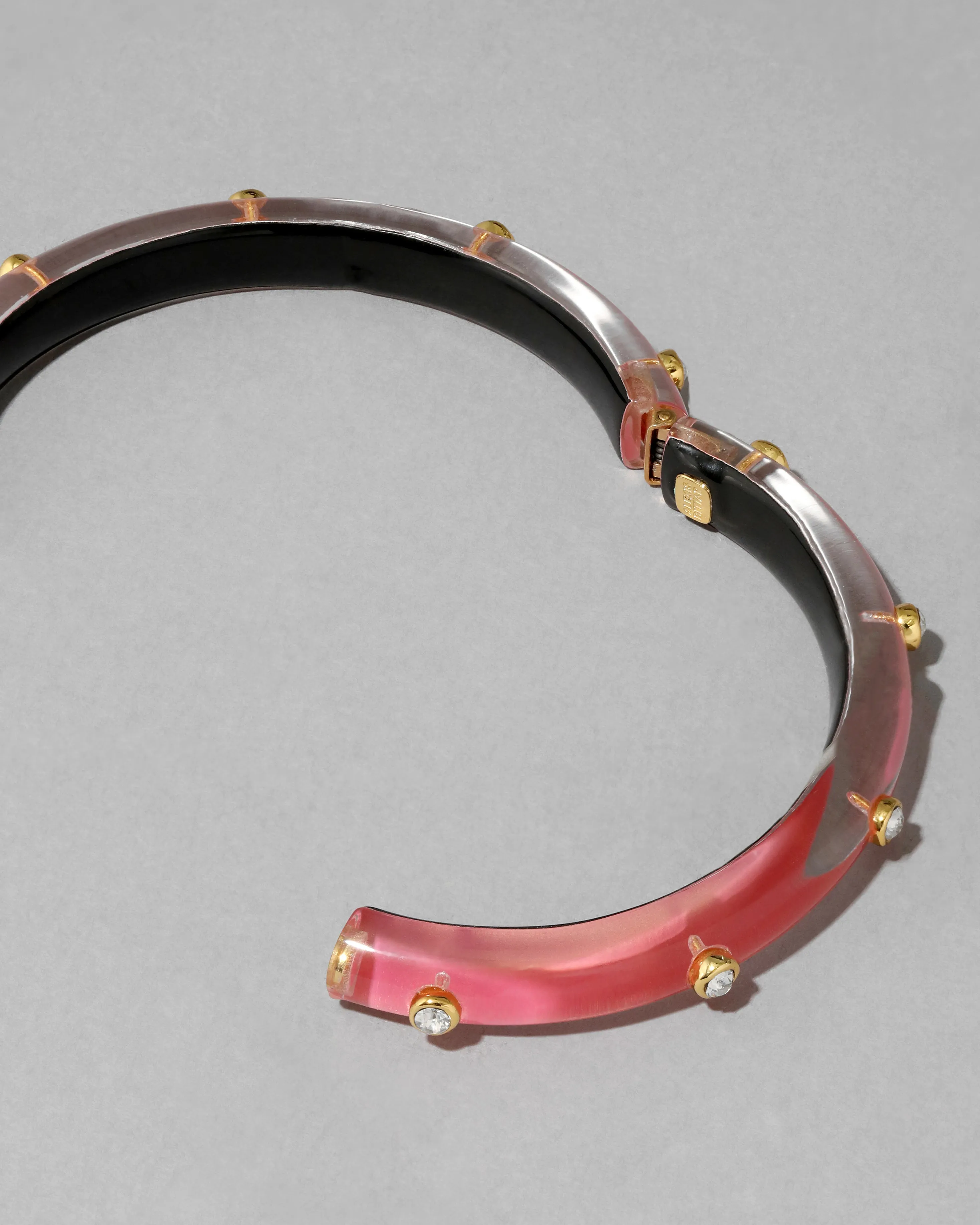 Crystal Studded Lucite Hinge Bracelet- Sweet Melon sold by Alexis Bittar product image thumbnail 4