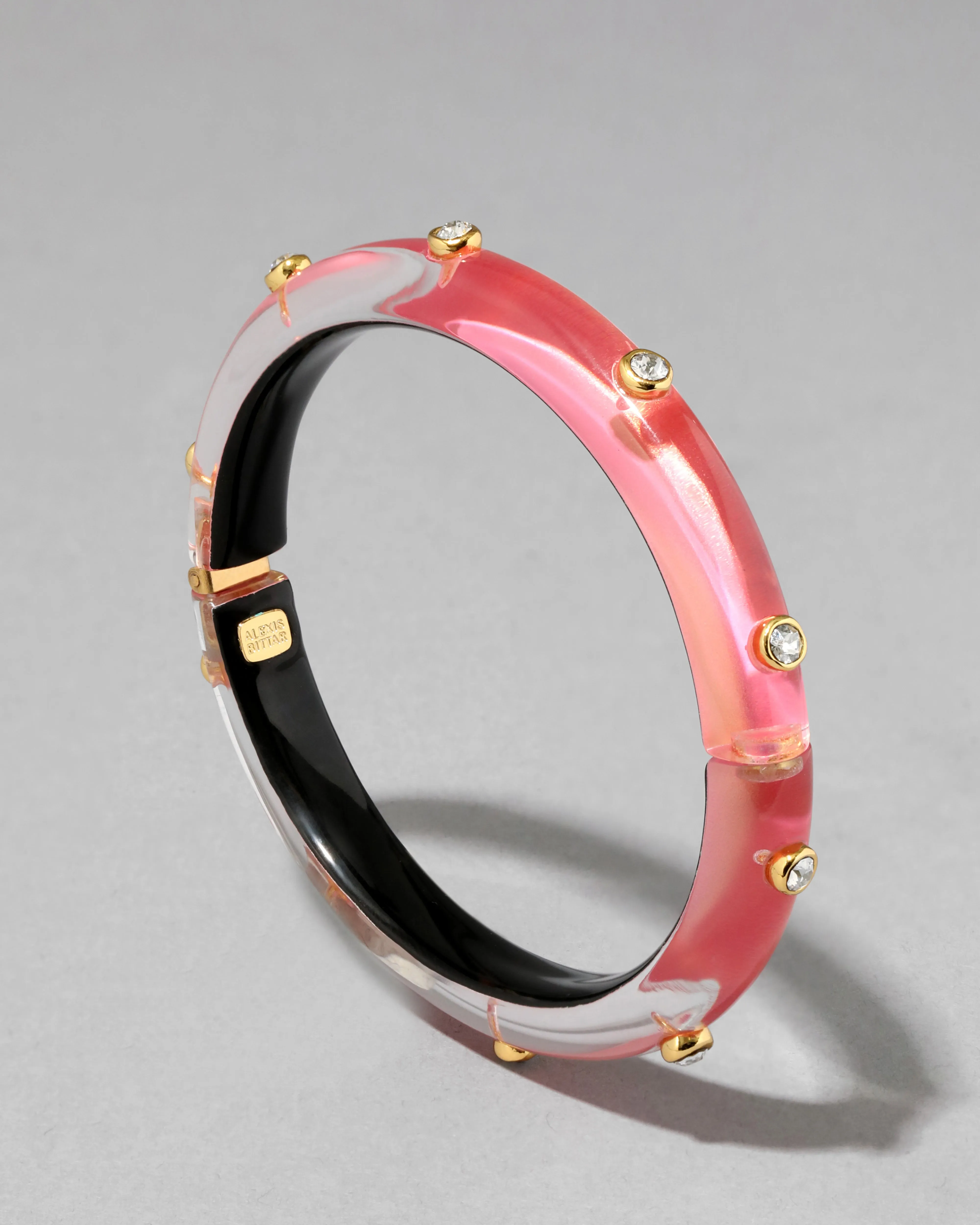 Crystal Studded Lucite Hinge Bracelet- Sweet Melon sold by Alexis Bittar product image thumbnail 3