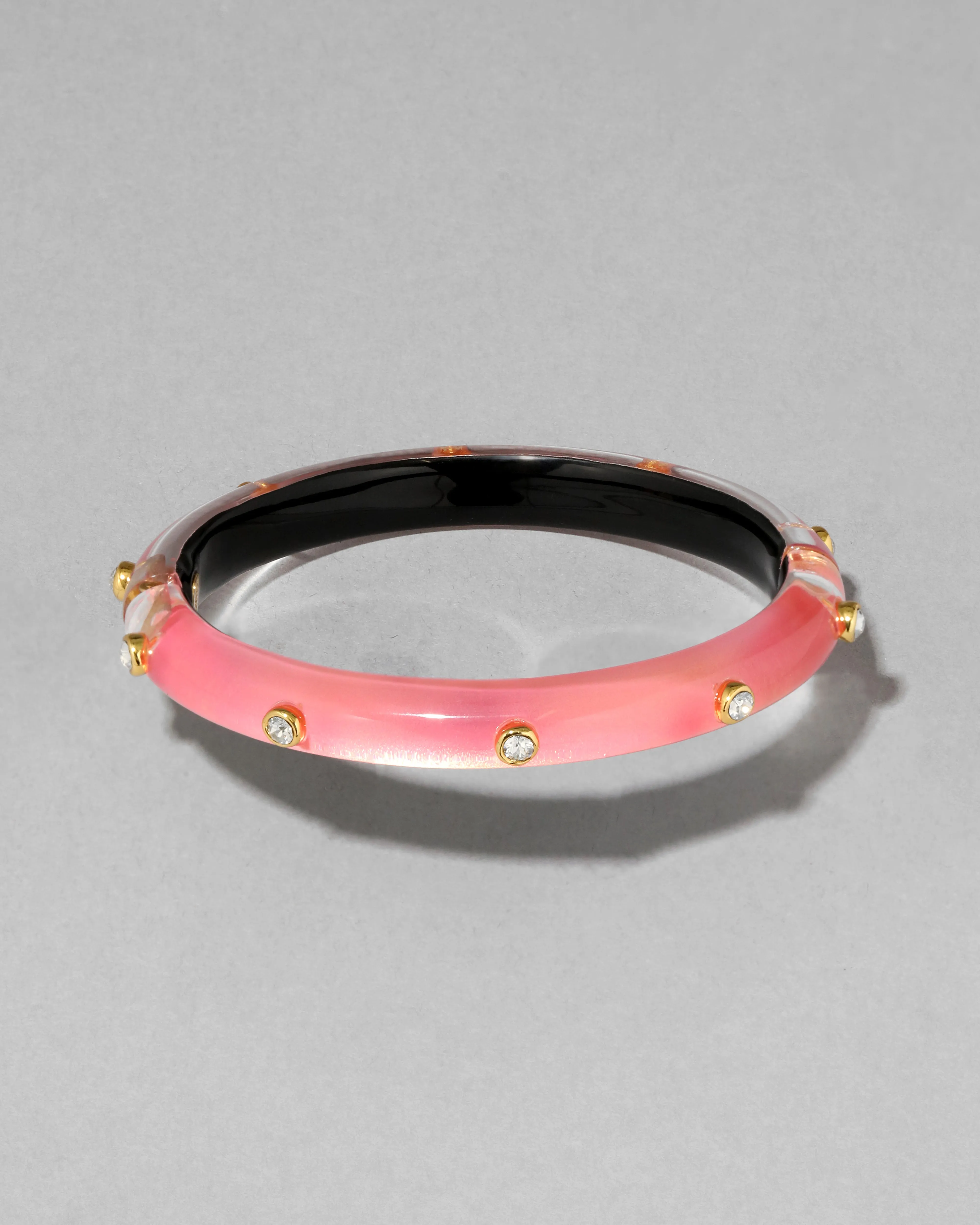 Crystal Studded Lucite Hinge Bracelet- Sweet Melon sold by Alexis Bittar