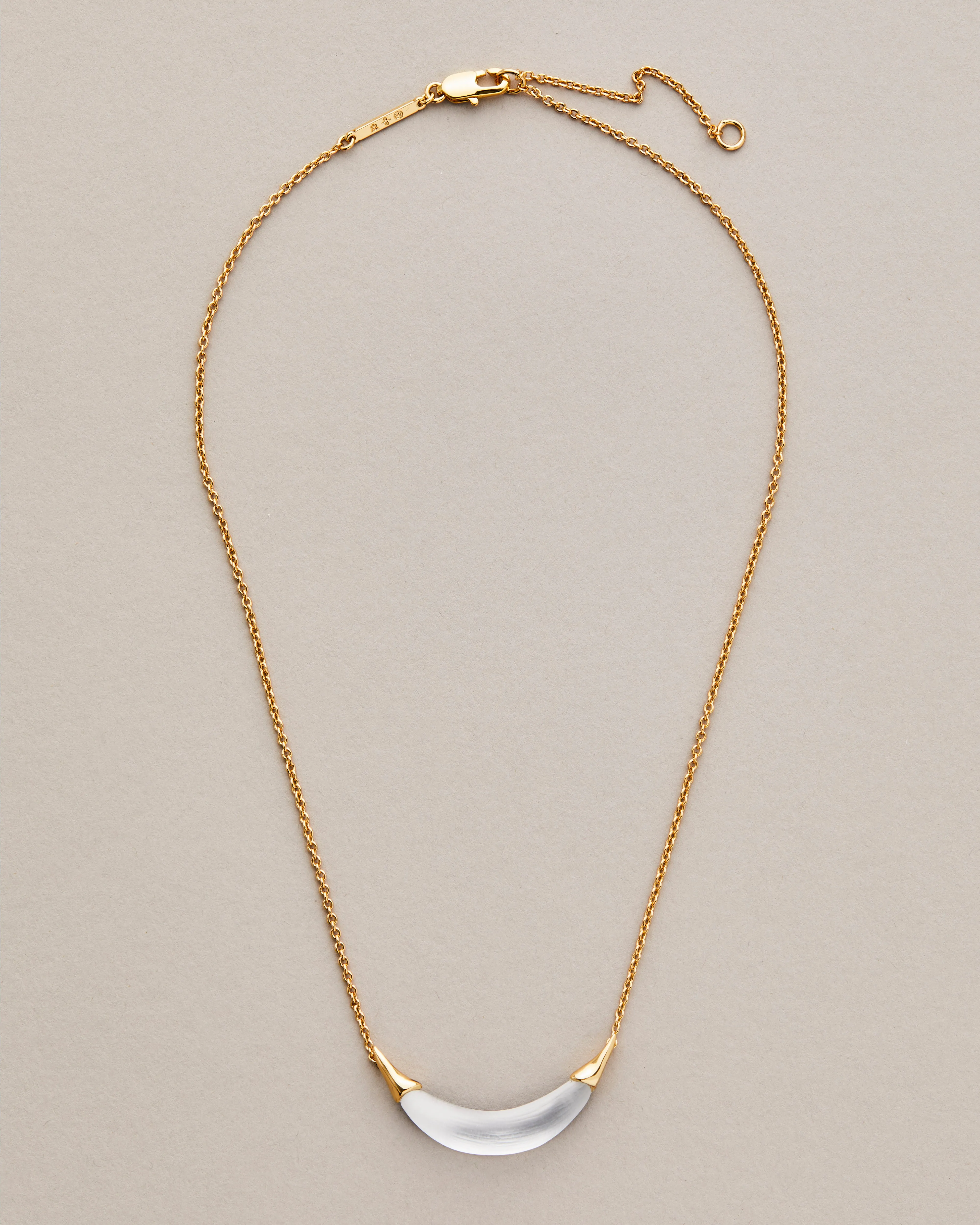 Gold Capped Crescent Lucite Necklace- Silver sold by Alexis Bittar product image thumbnail 4