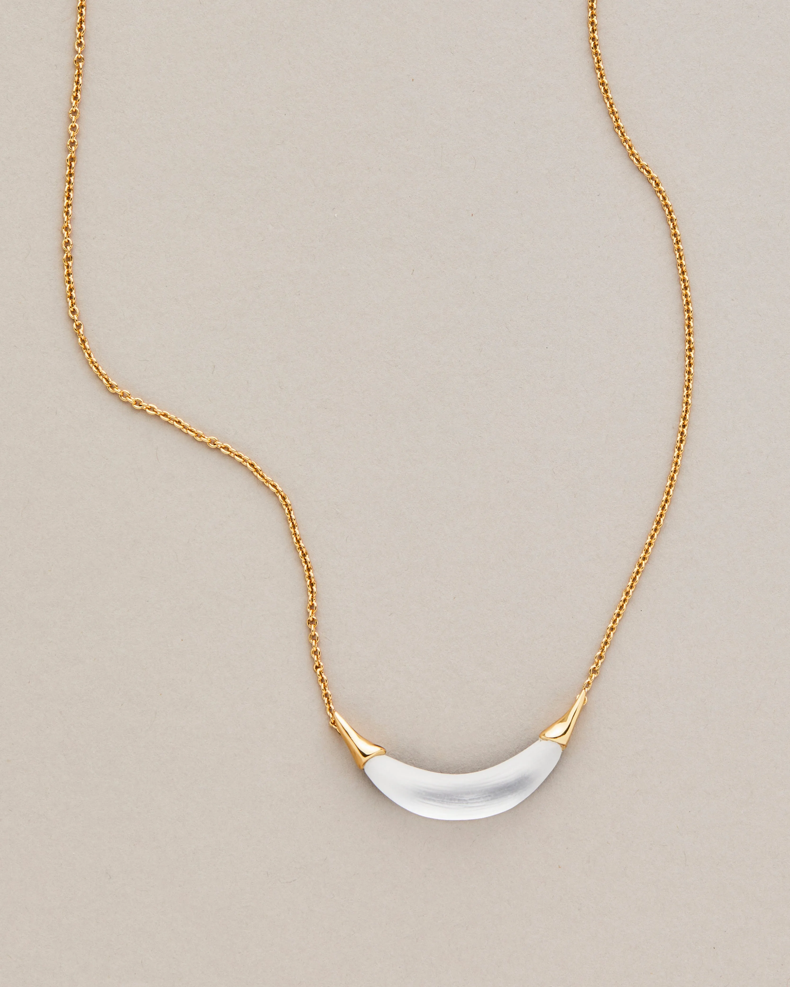 Gold Capped Crescent Lucite Necklace- Silver sold by Alexis Bittar product image thumbnail 2