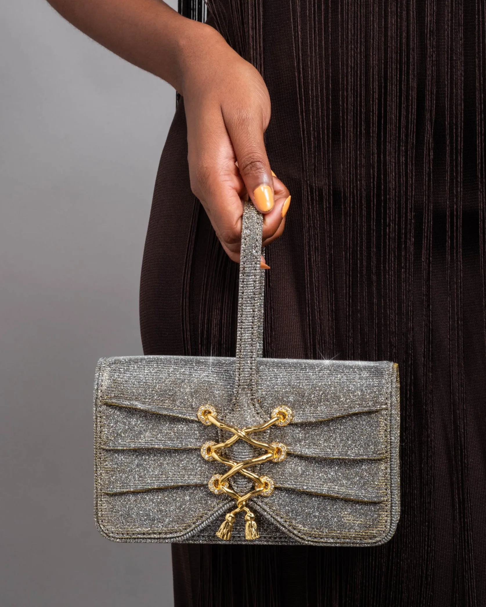 Lace-Up Wristlet- Disco Gold sold by Alexis Bittar product image thumbnail 2