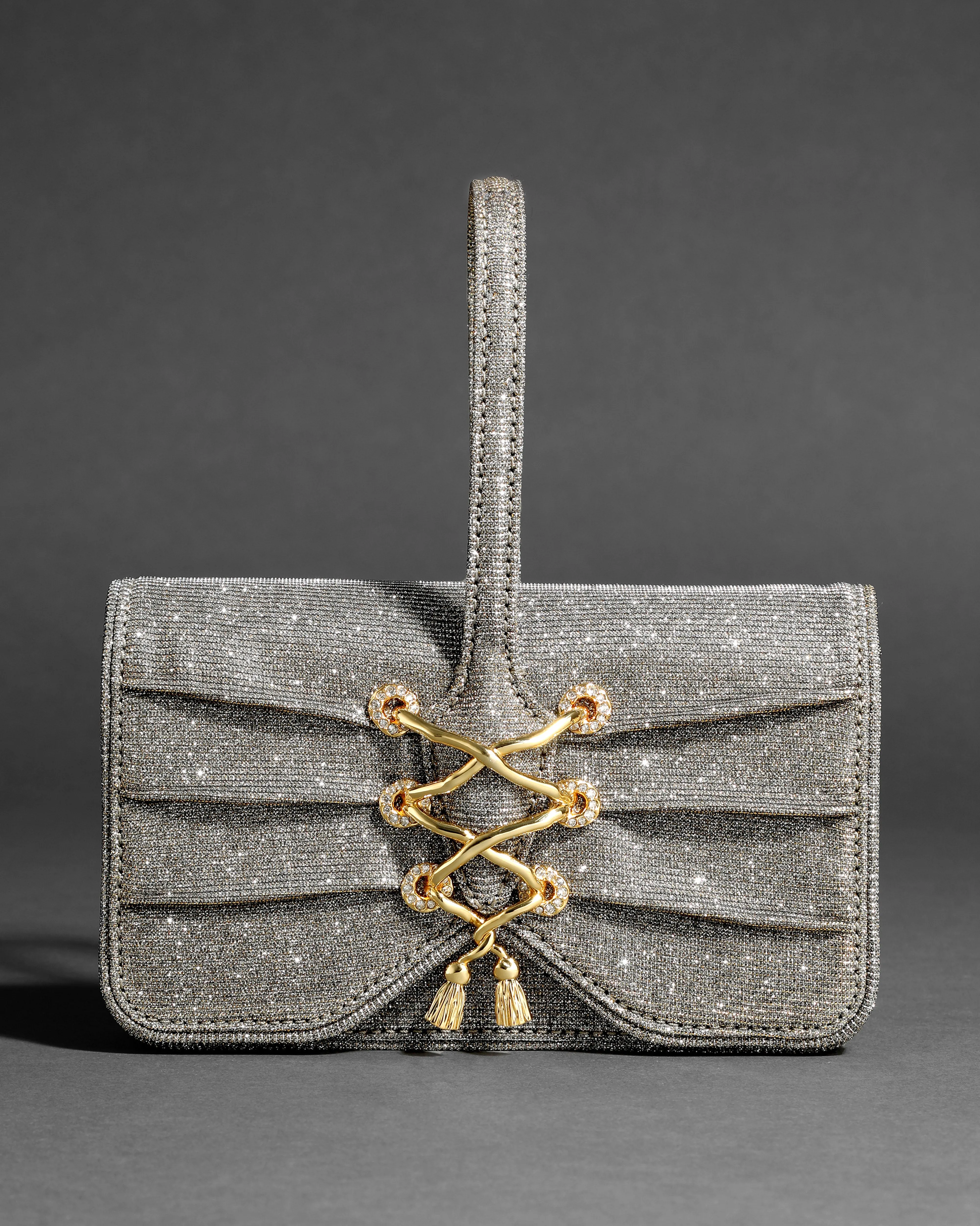 Lace-Up Wristlet- Disco Gold sold by Alexis Bittar