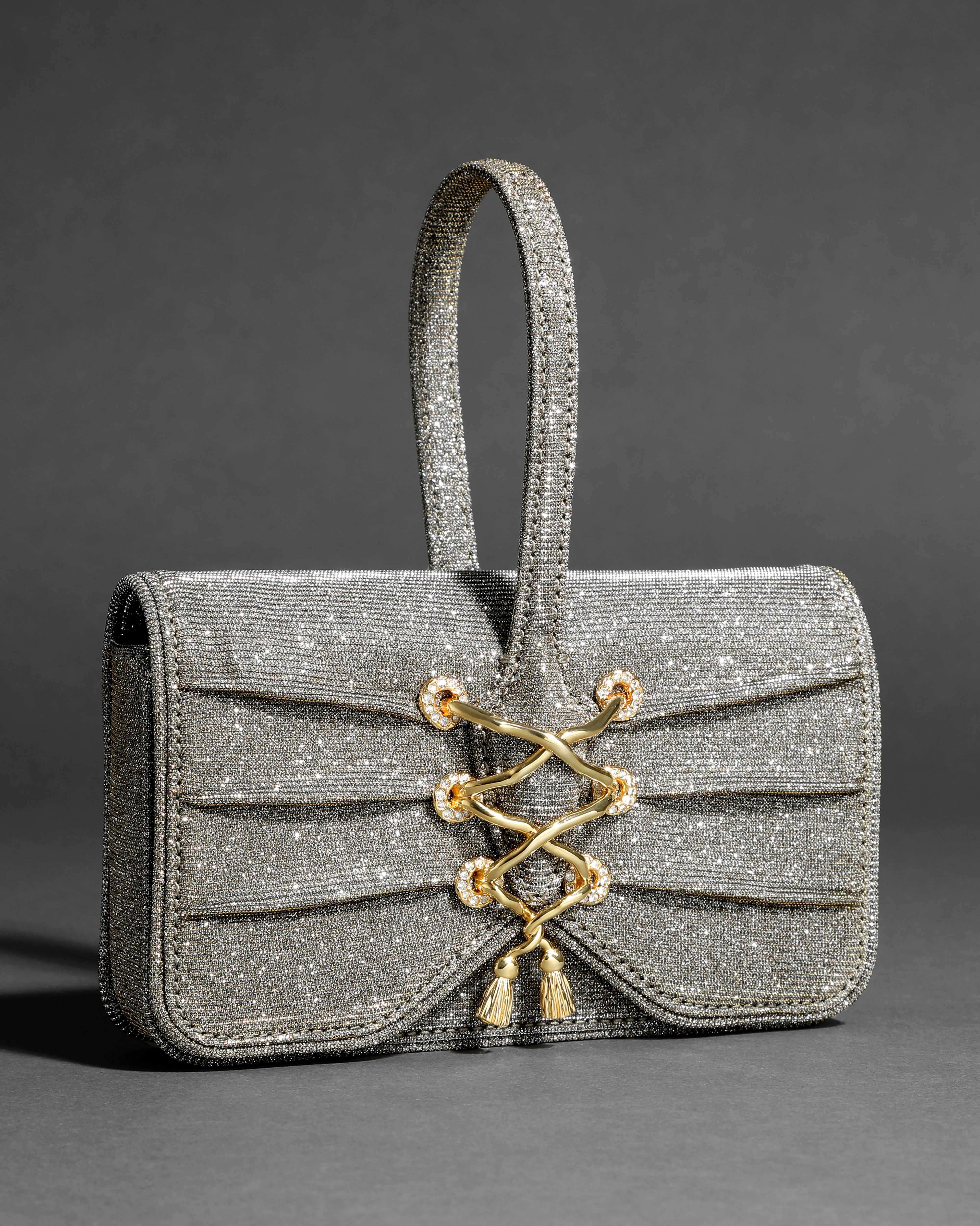 Lace-Up Wristlet- Disco Gold sold by Alexis Bittar product image thumbnail 4