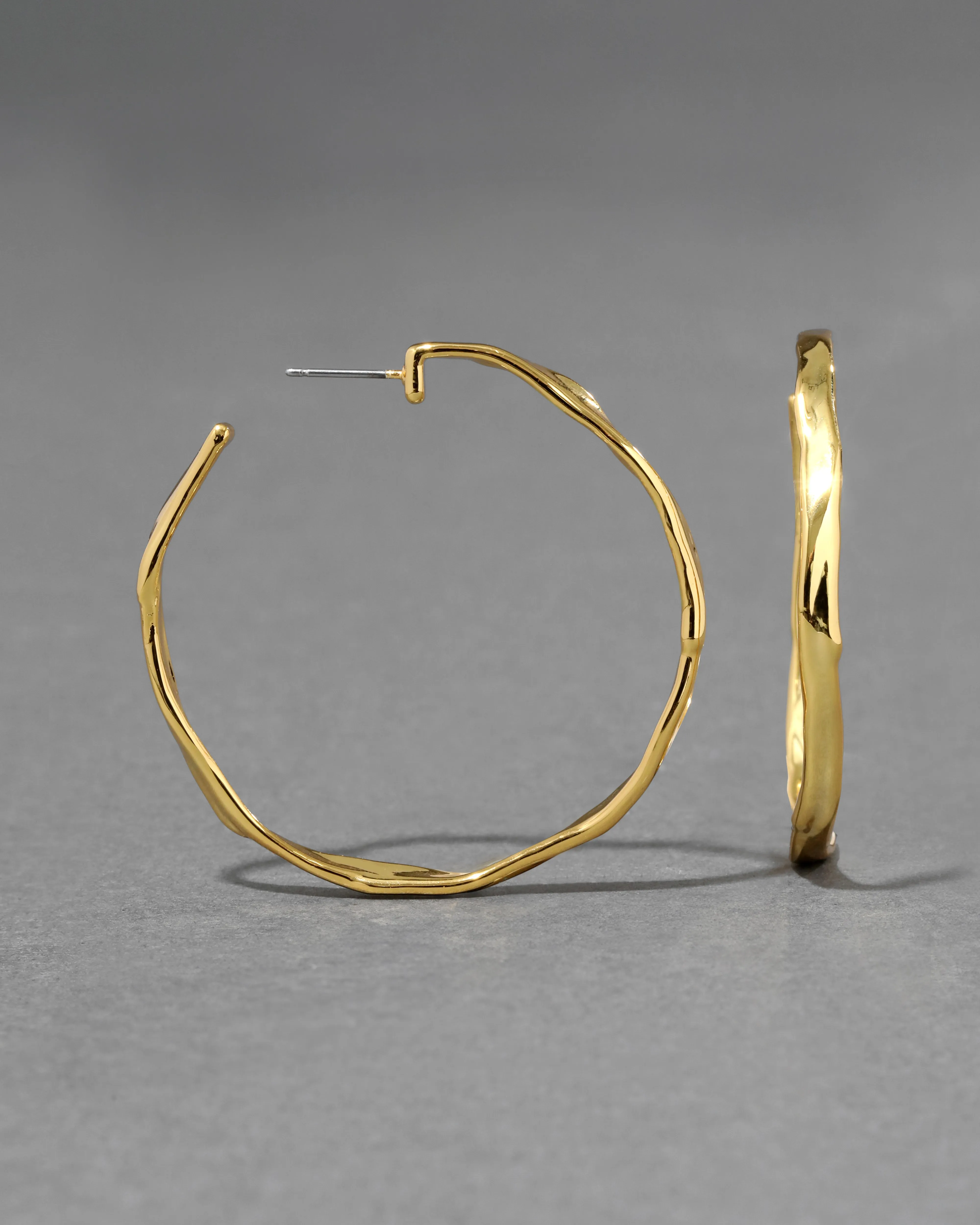 Brut Gold Skinny Hoop Earring sold by Alexis Bittar product image thumbnail 3