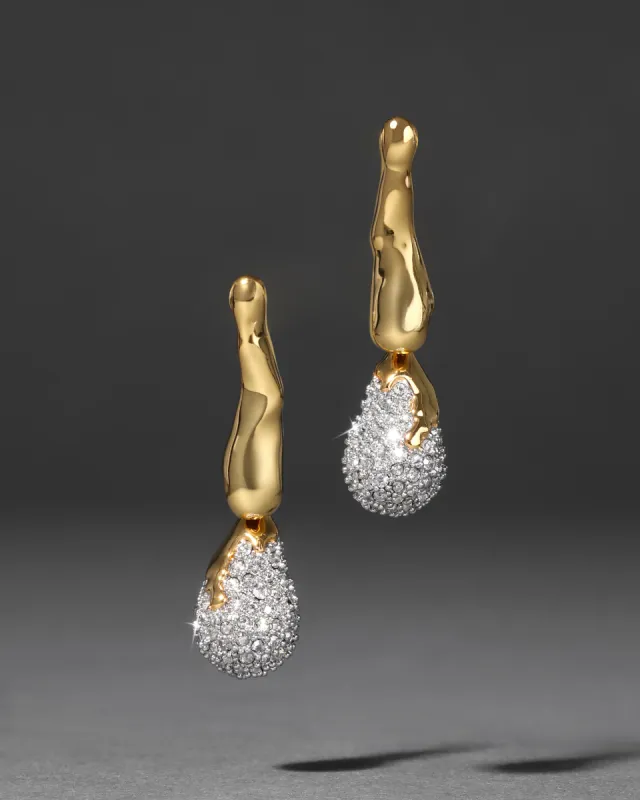 Solanales Gold Crystal Dewdrop Post Earring sold by Alexis Bittar