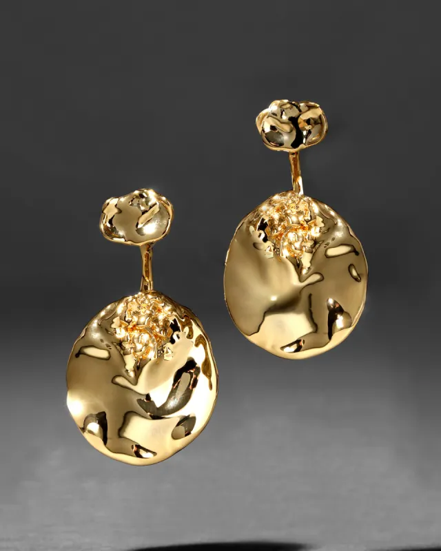 Brut Gold Coin Front Back Earring sold by Alexis Bittar