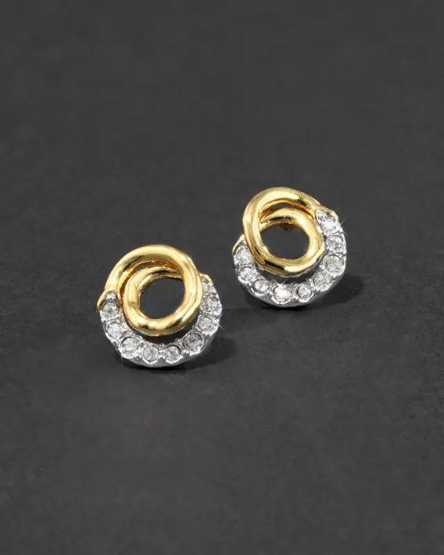 Solanales Gold Crystal Spiral Stud Earring sold by Alexis Bittar