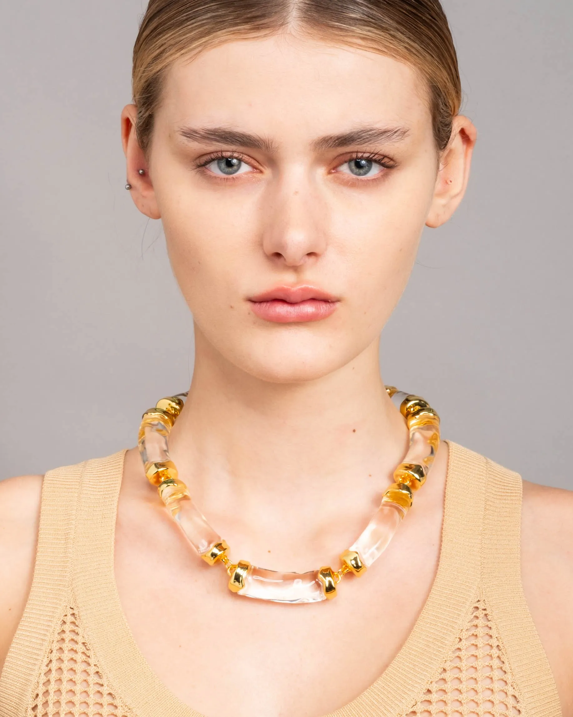 Liquid Lucite Pillow Link Necklace- Clear sold by Alexis Bittar product image thumbnail 2