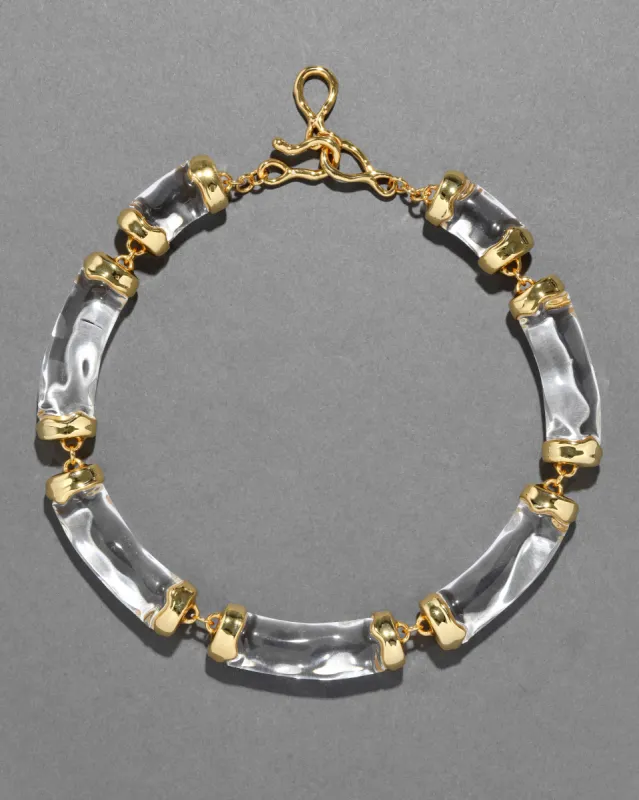 Liquid Lucite Pillow Link Necklace- Clear sold by Alexis Bittar