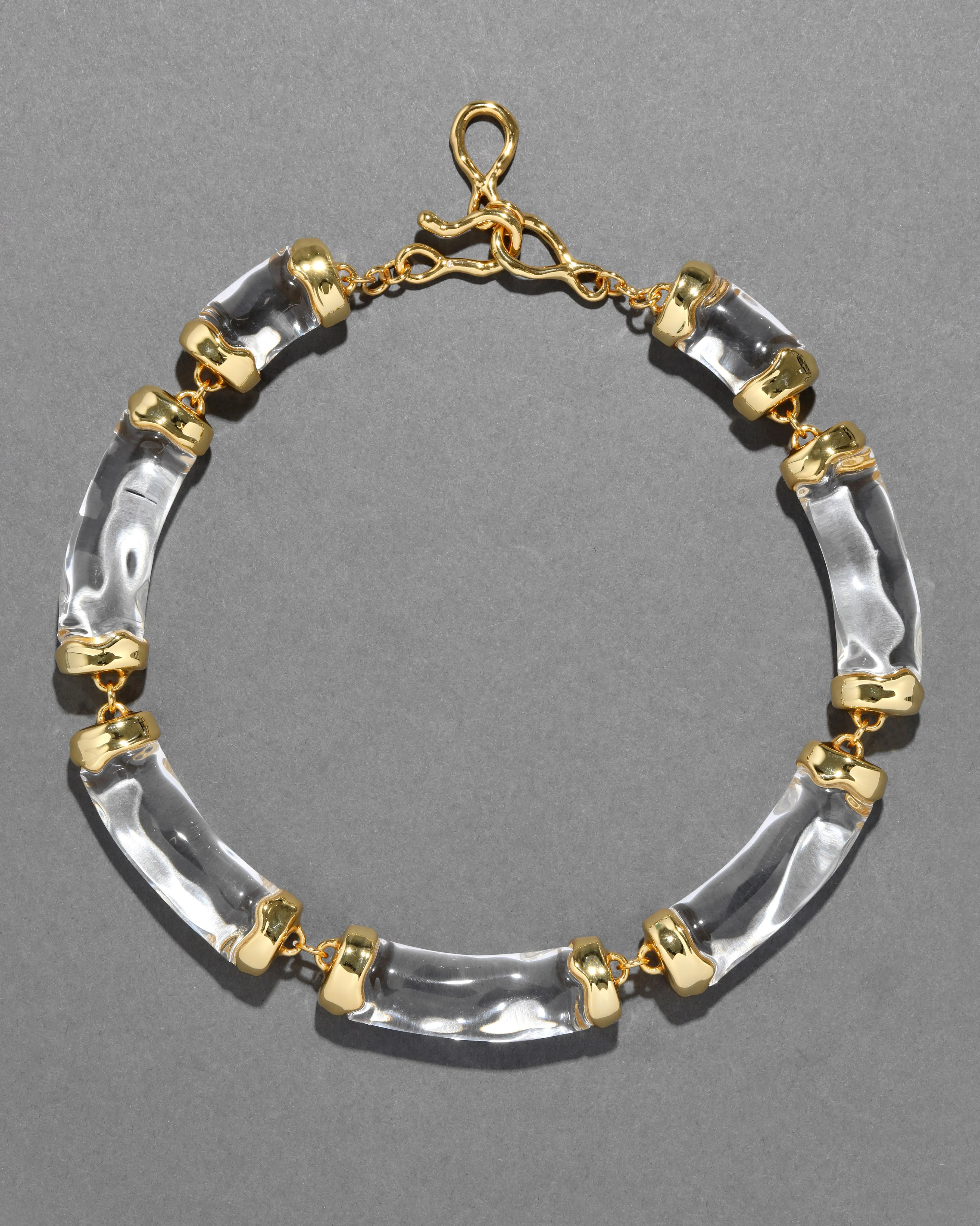 Liquid Lucite Pillow Link Necklace- Clear sold by Alexis Bittar