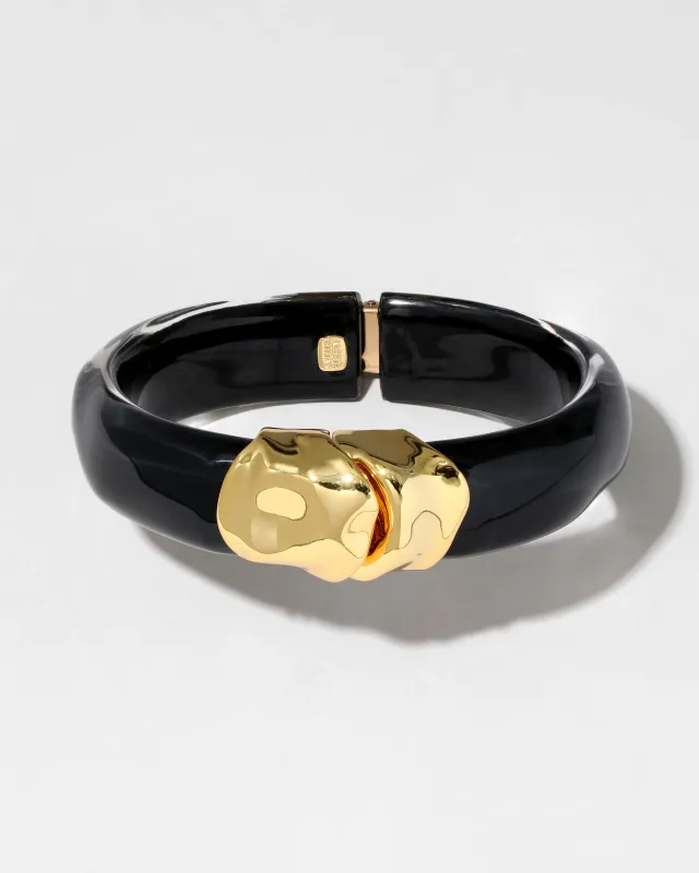 Molten Gold Lucite Hinge Bracelet- Onyx sold by Alexis Bittar