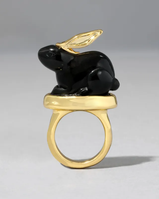 Bunny Obsidian Ring sold by Alexis Bittar