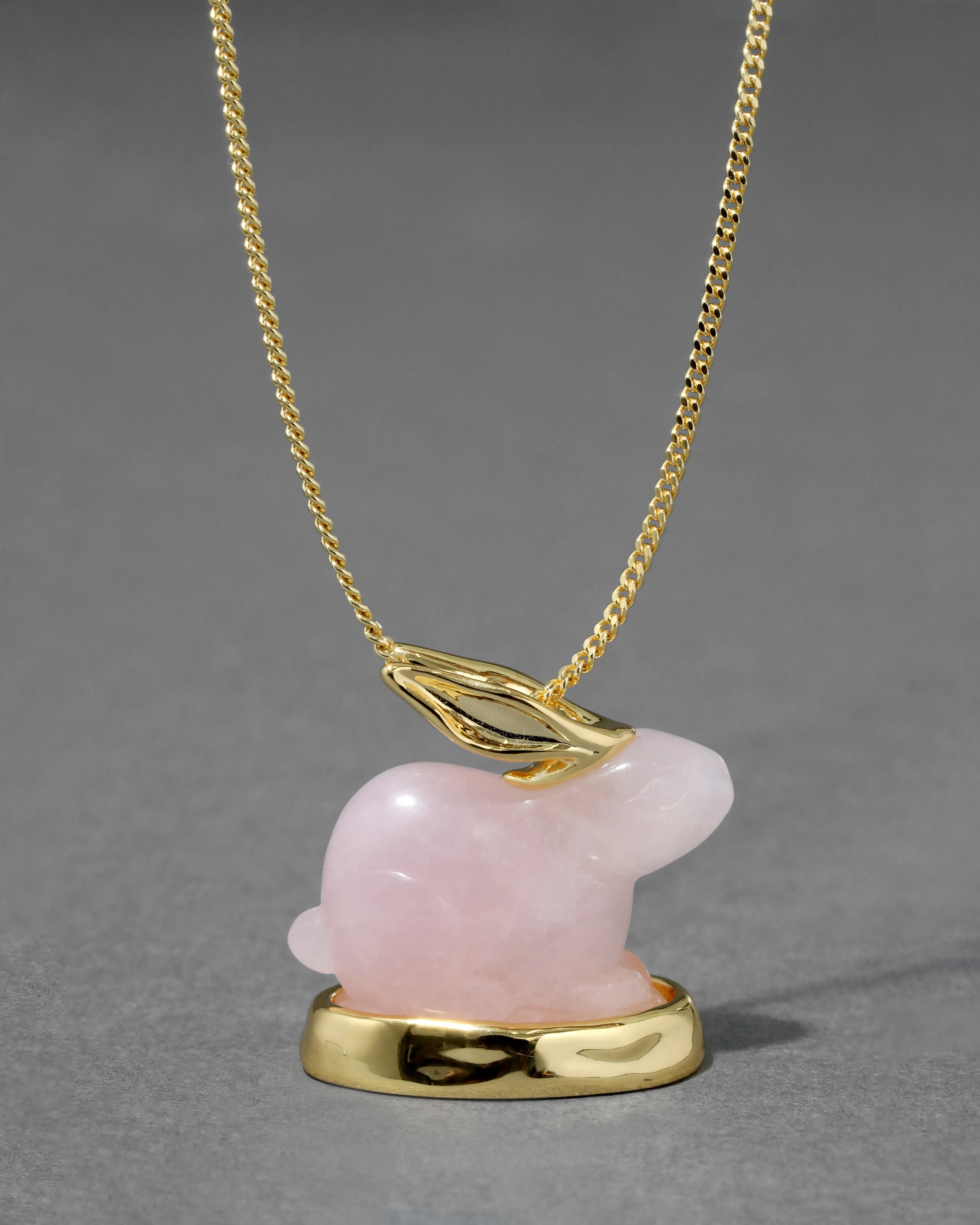 Bunny Rose Quartz Pendant Necklace sold by Alexis Bittar