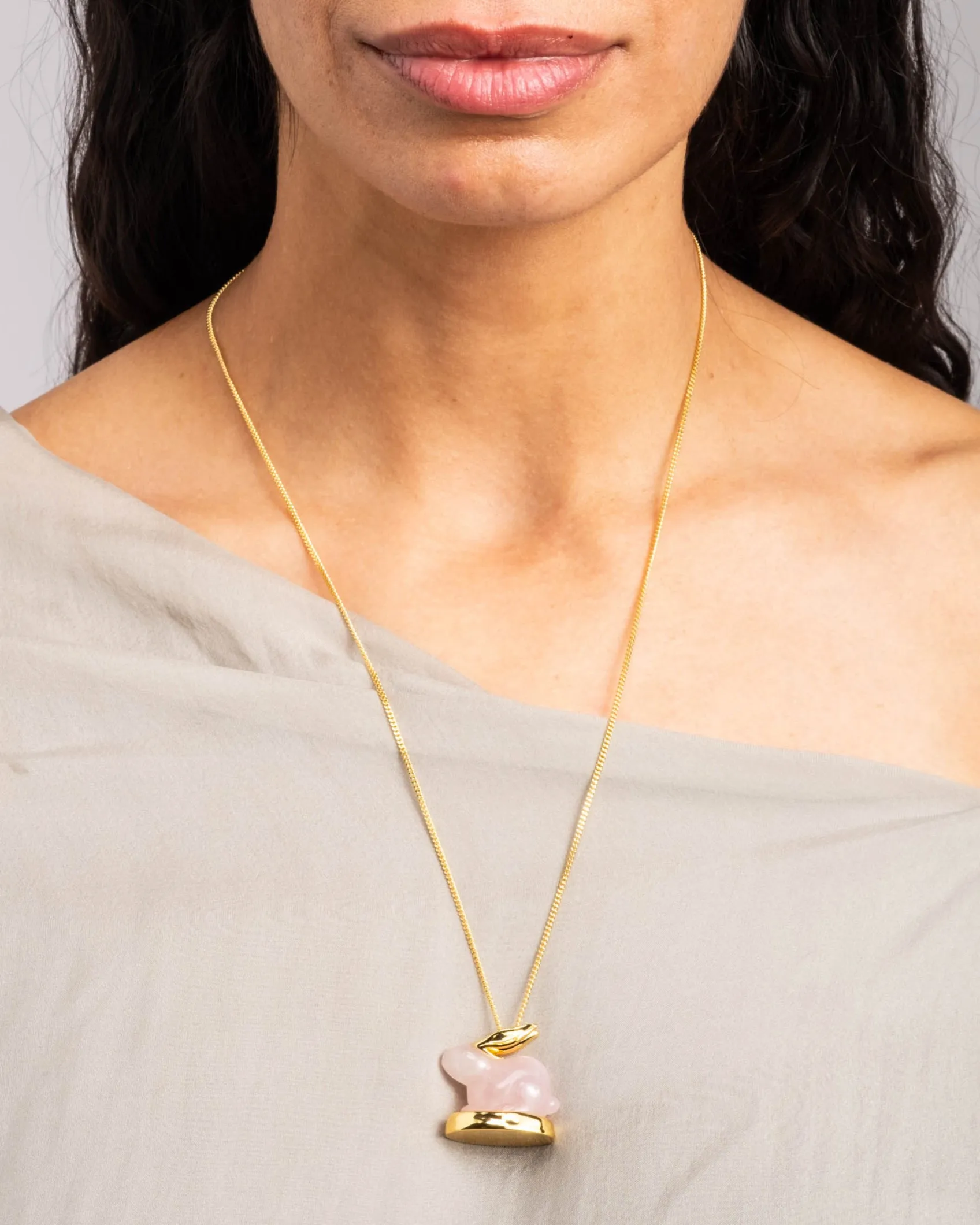 Bunny Rose Quartz Pendant Necklace sold by Alexis Bittar product image thumbnail 2