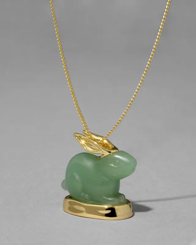 Bunny Aventurine Pendant Necklace sold by Alexis Bittar
