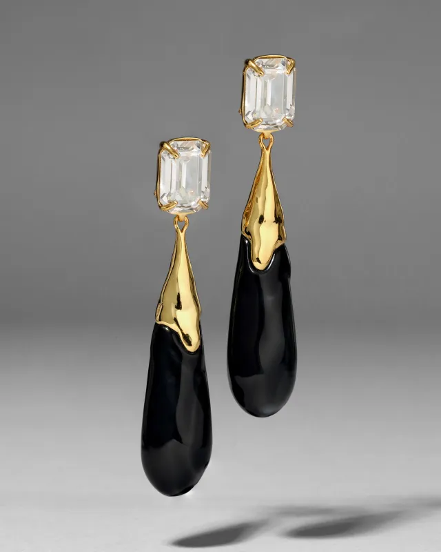 Bonbon Crystal Large Teardrop Earring- Onyx sold by Alexis Bittar