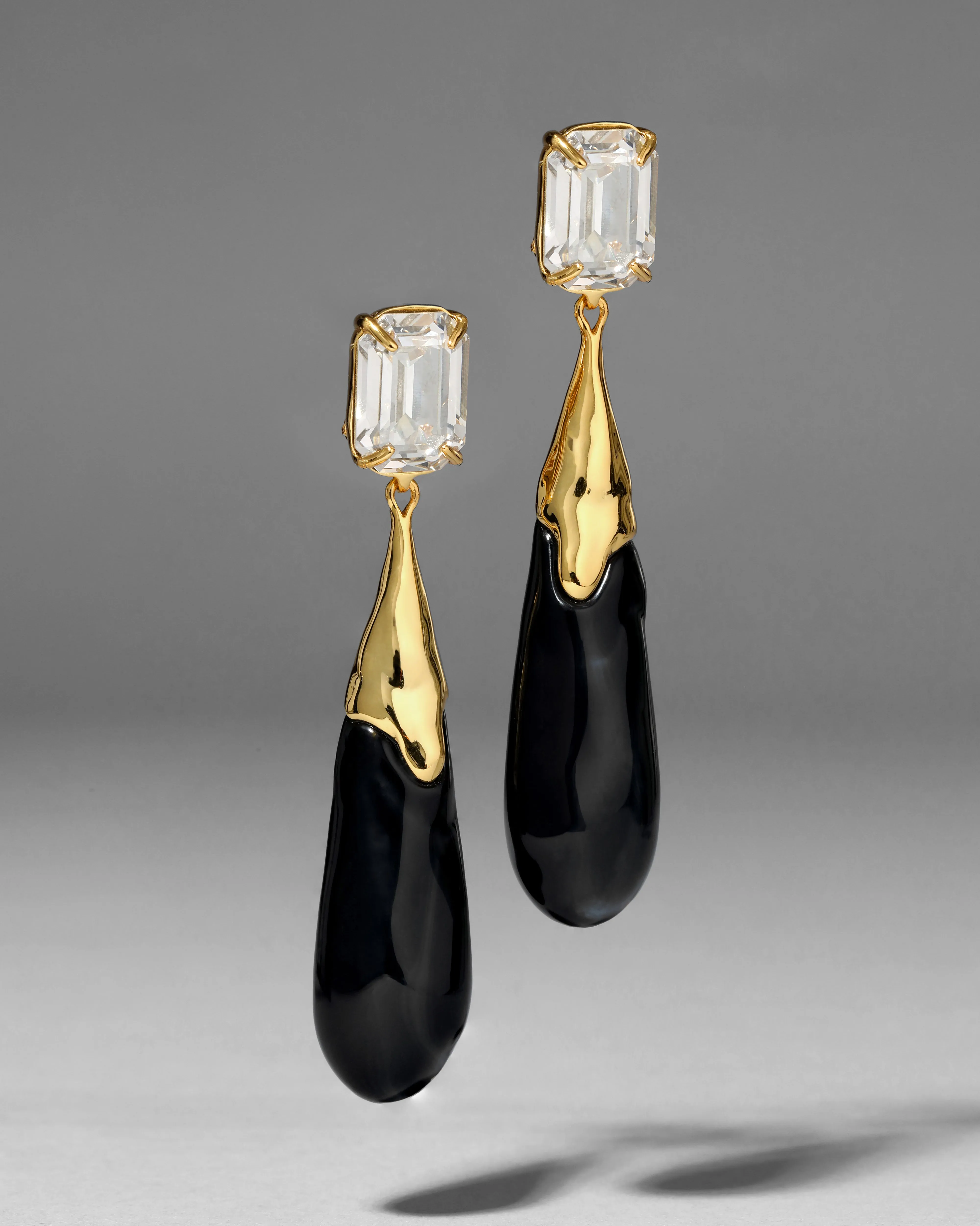 Bonbon Crystal Large Teardrop Earring- Onyx sold by Alexis Bittar